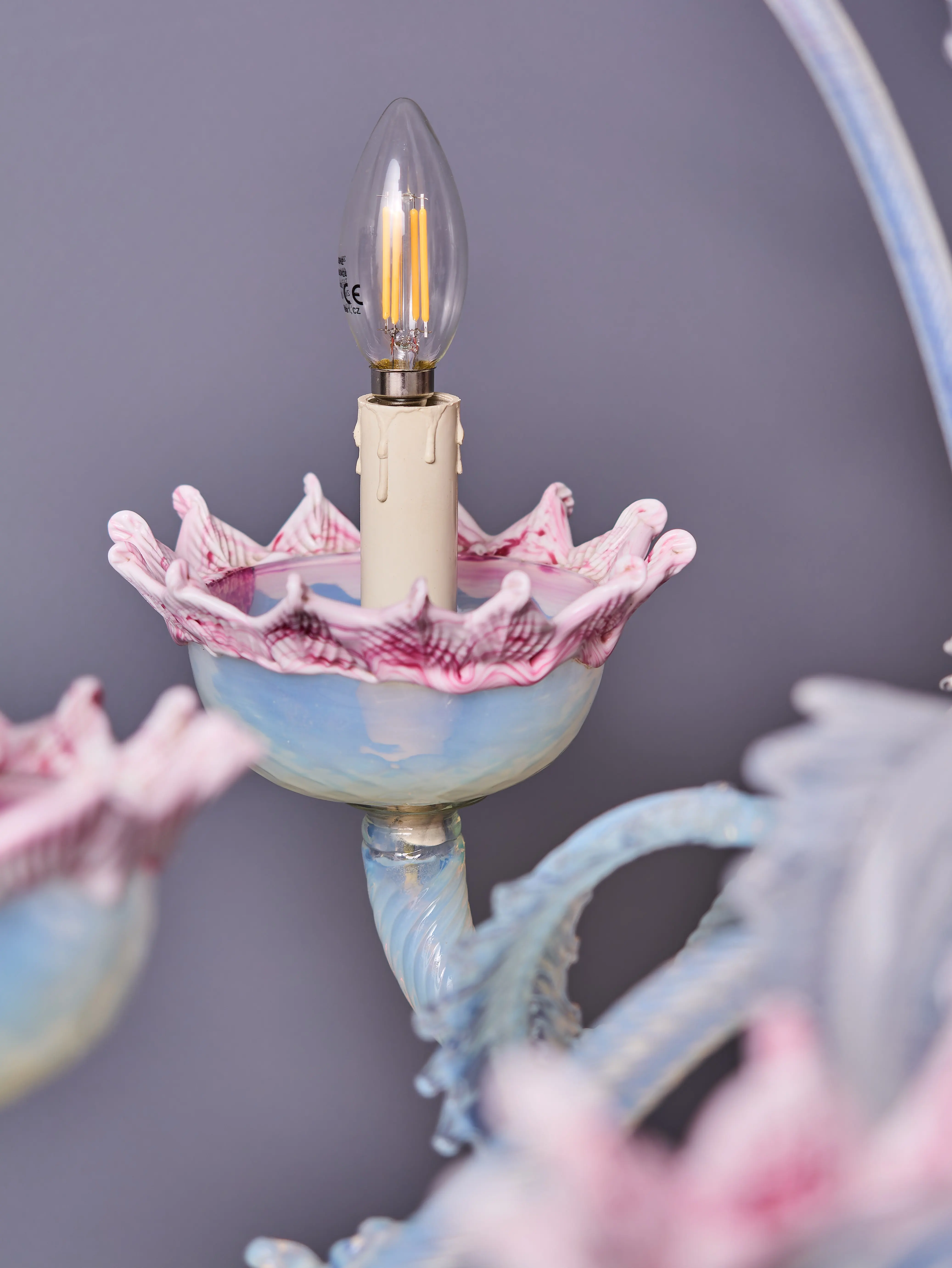 Šestiramenný benátský lustr Murano