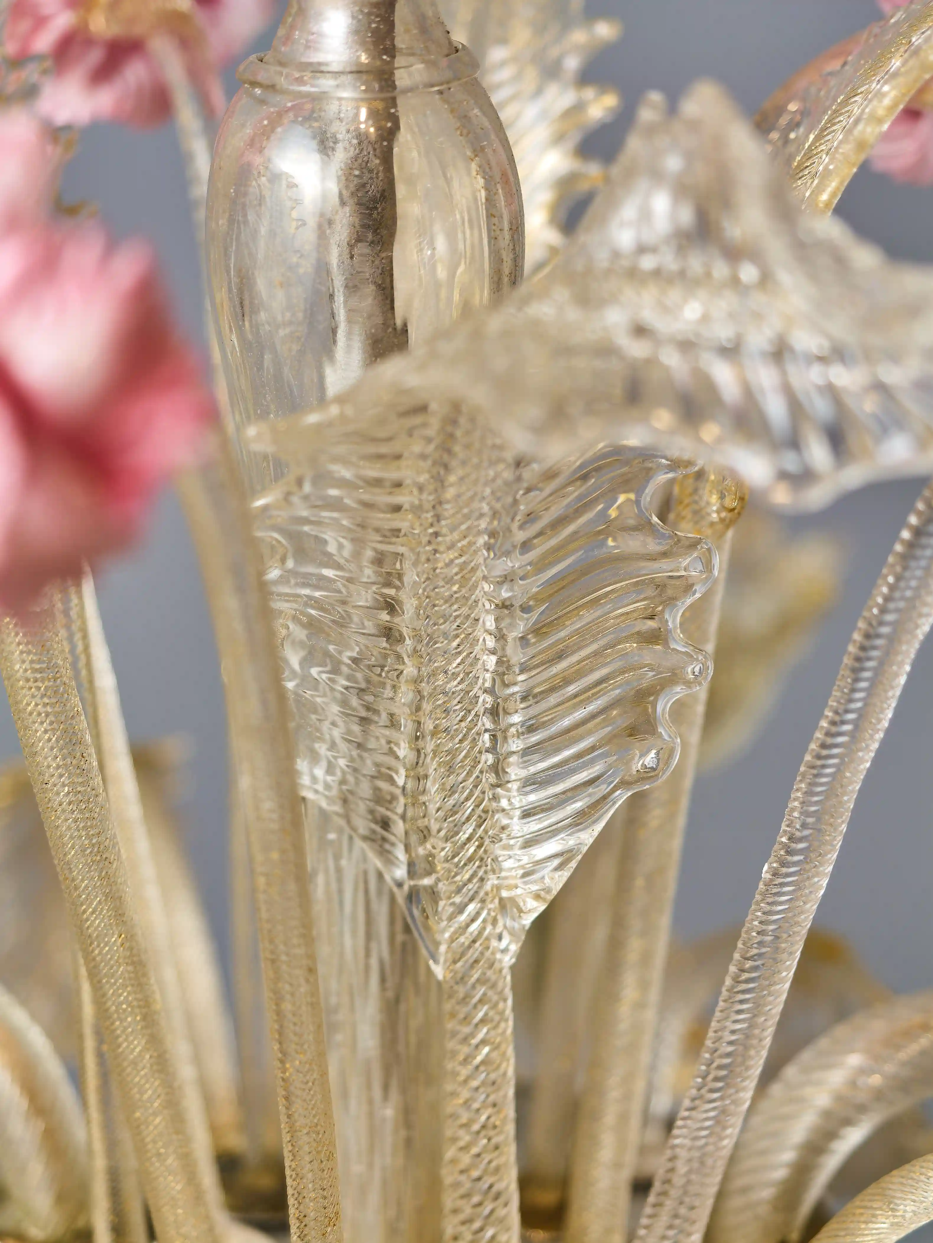 Benátský pětiramenný skleněný lustr Murano