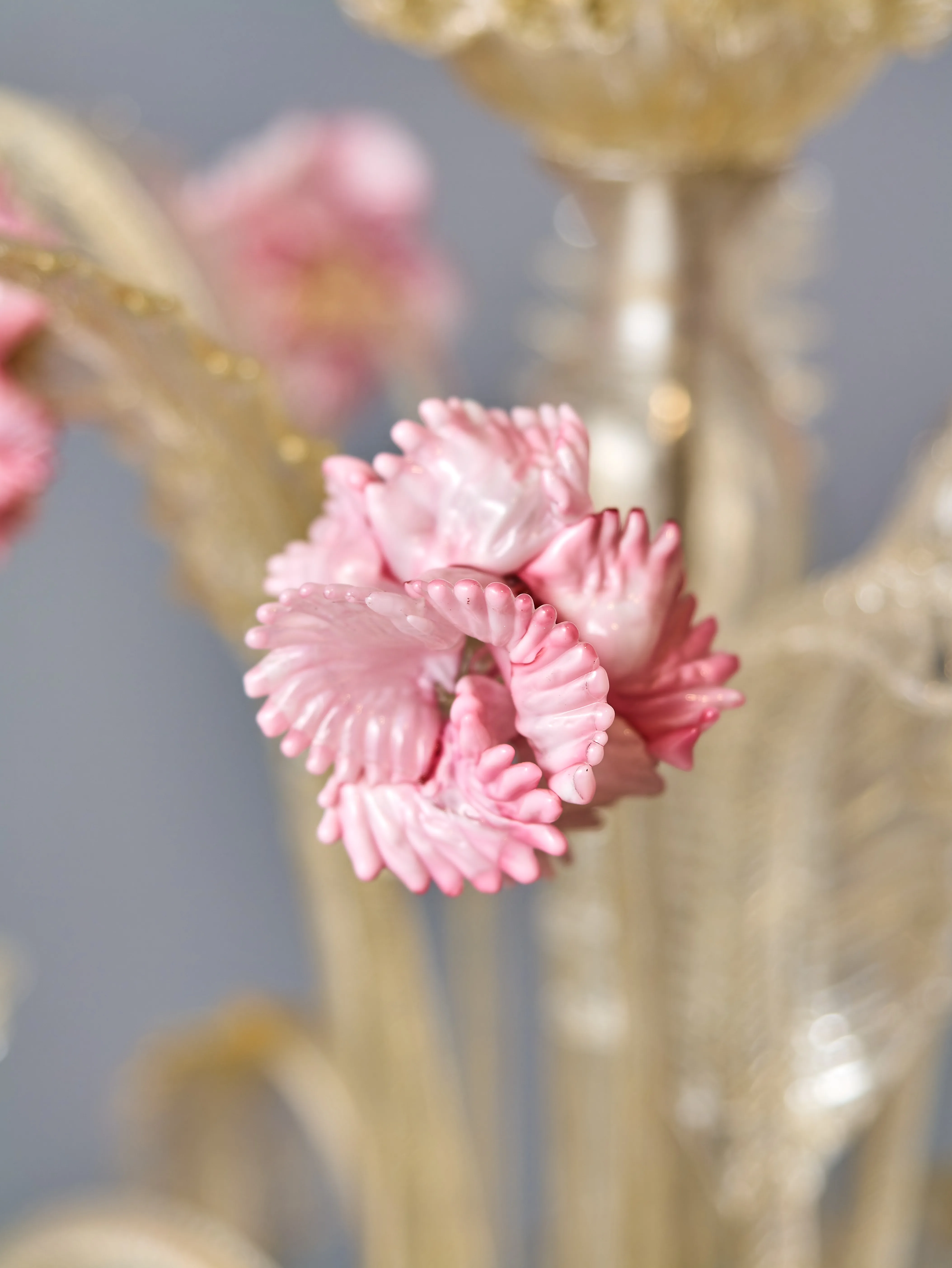 Benátský pětiramenný skleněný lustr Murano