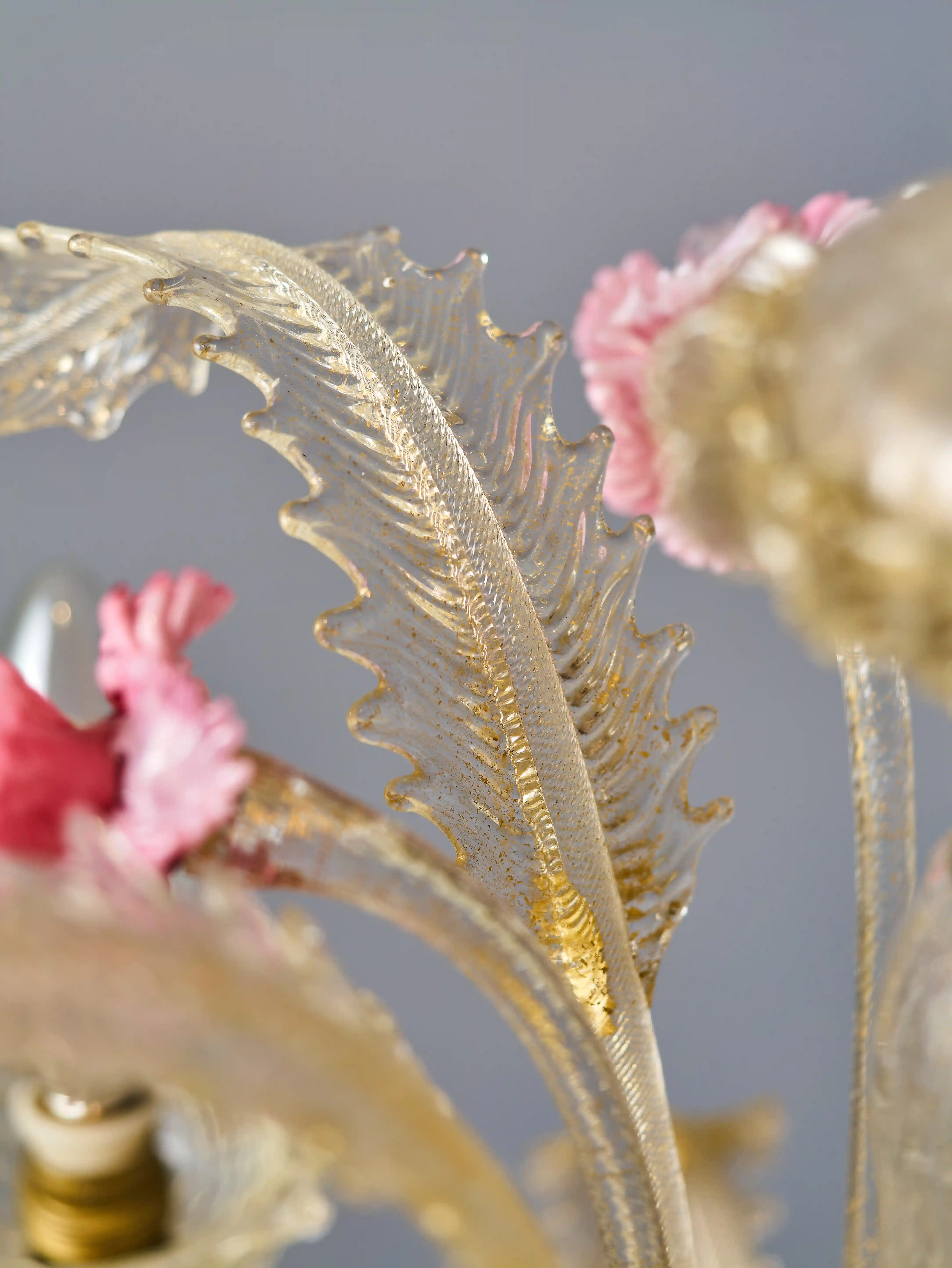 Benátský pětiramenný skleněný lustr Murano