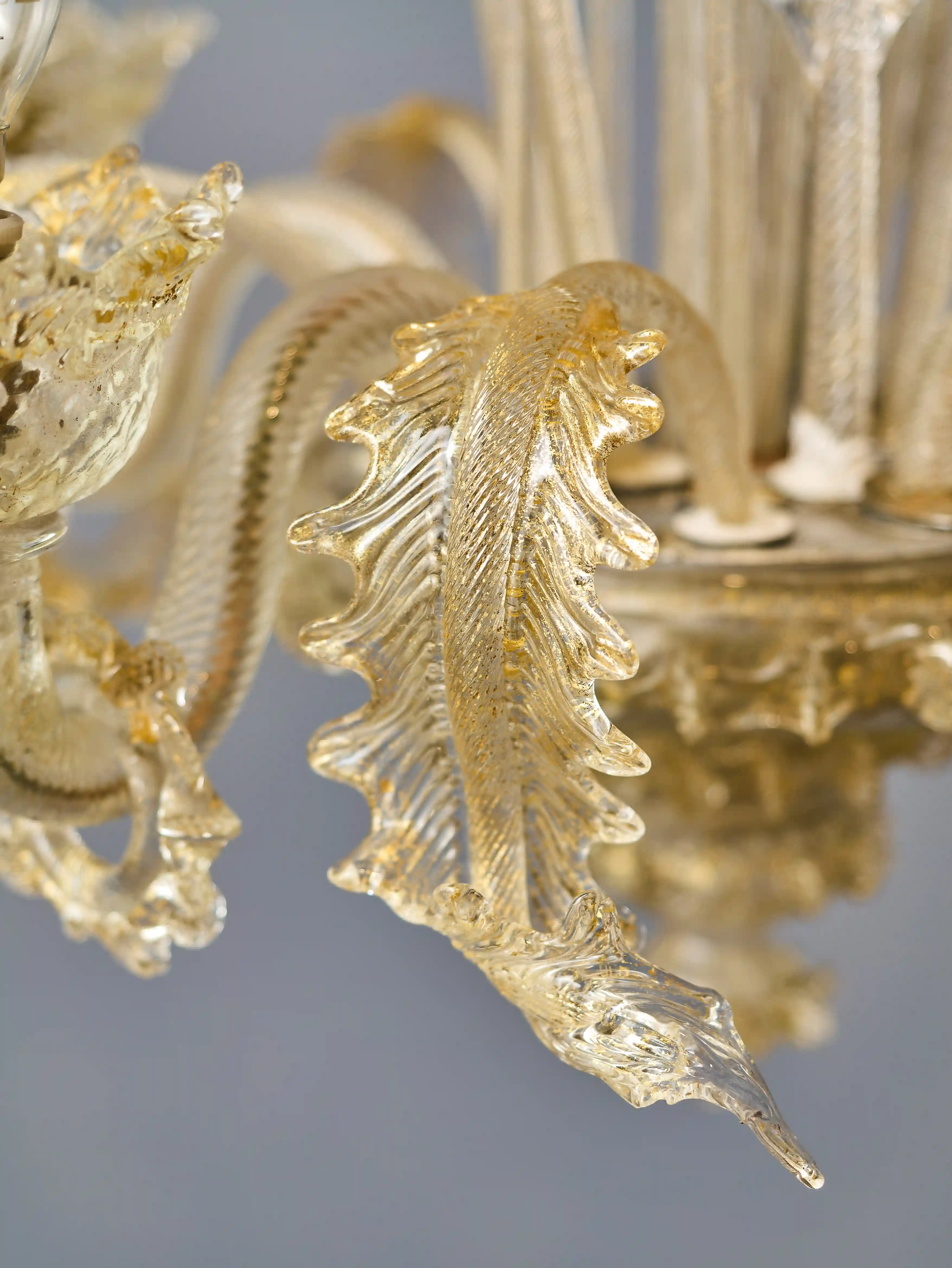 Benátský pětiramenný skleněný lustr Murano