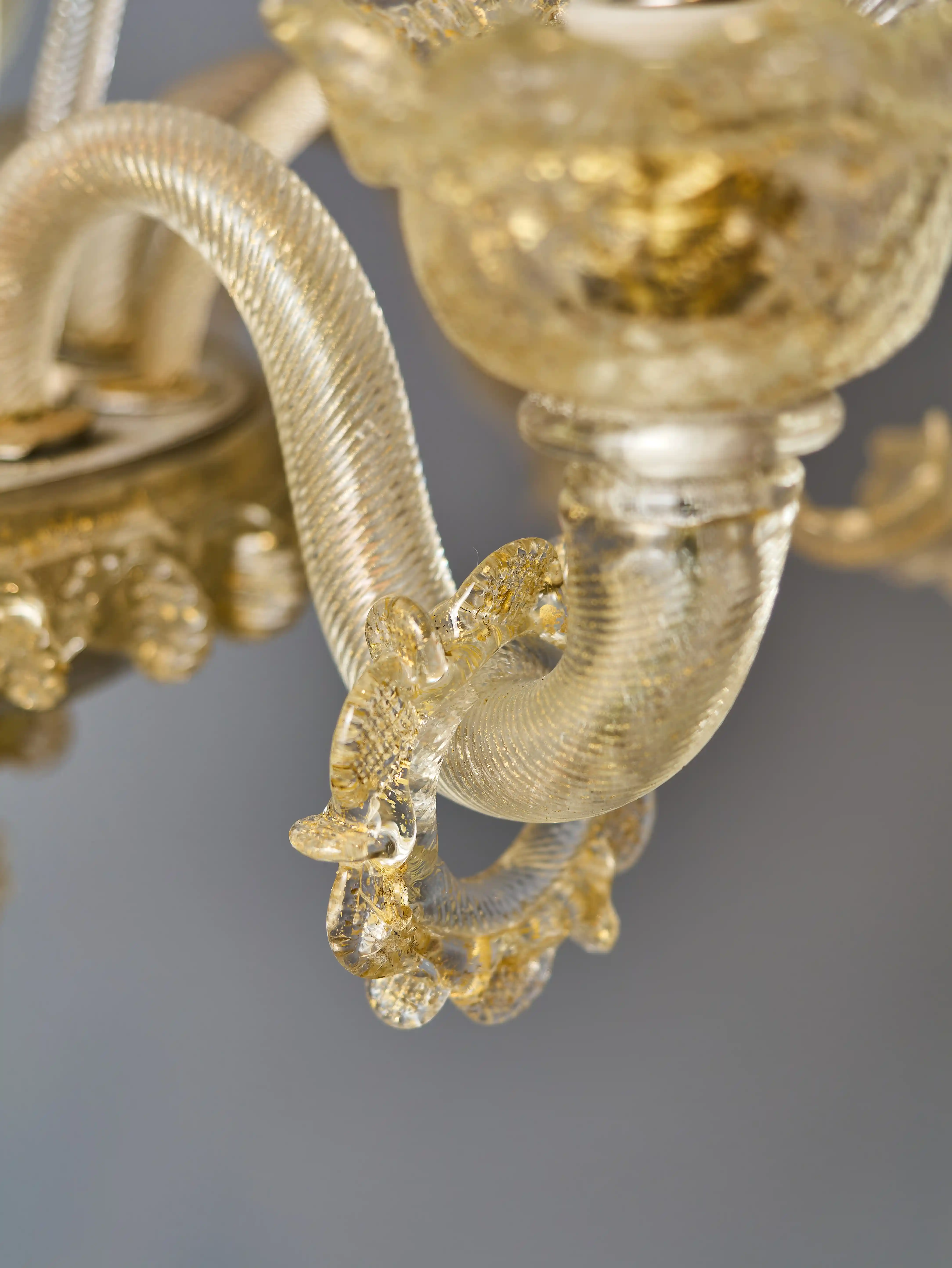 Benátský pětiramenný skleněný lustr Murano