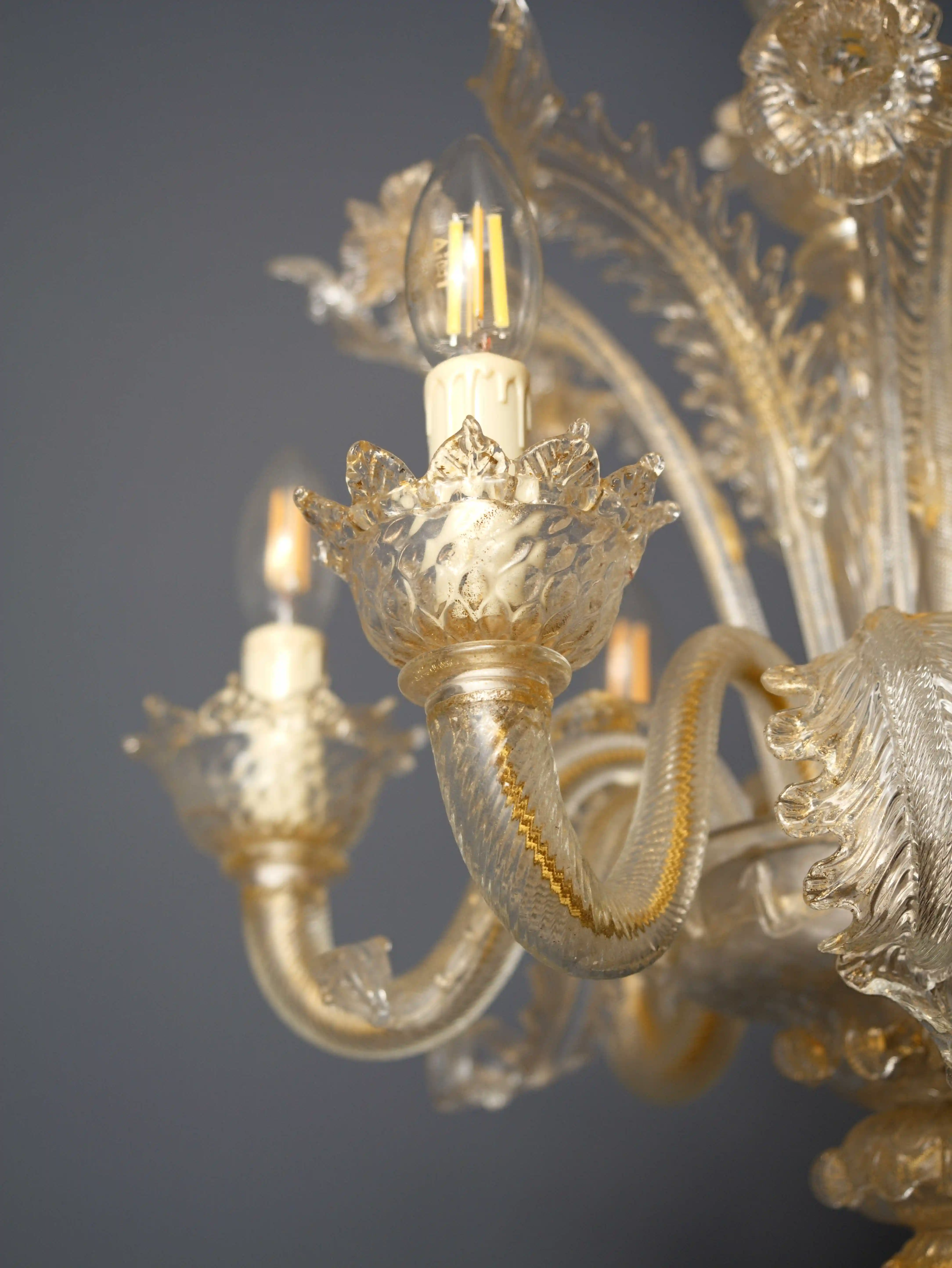 Malý šestiramenný benátský lustr - výška 58 cm