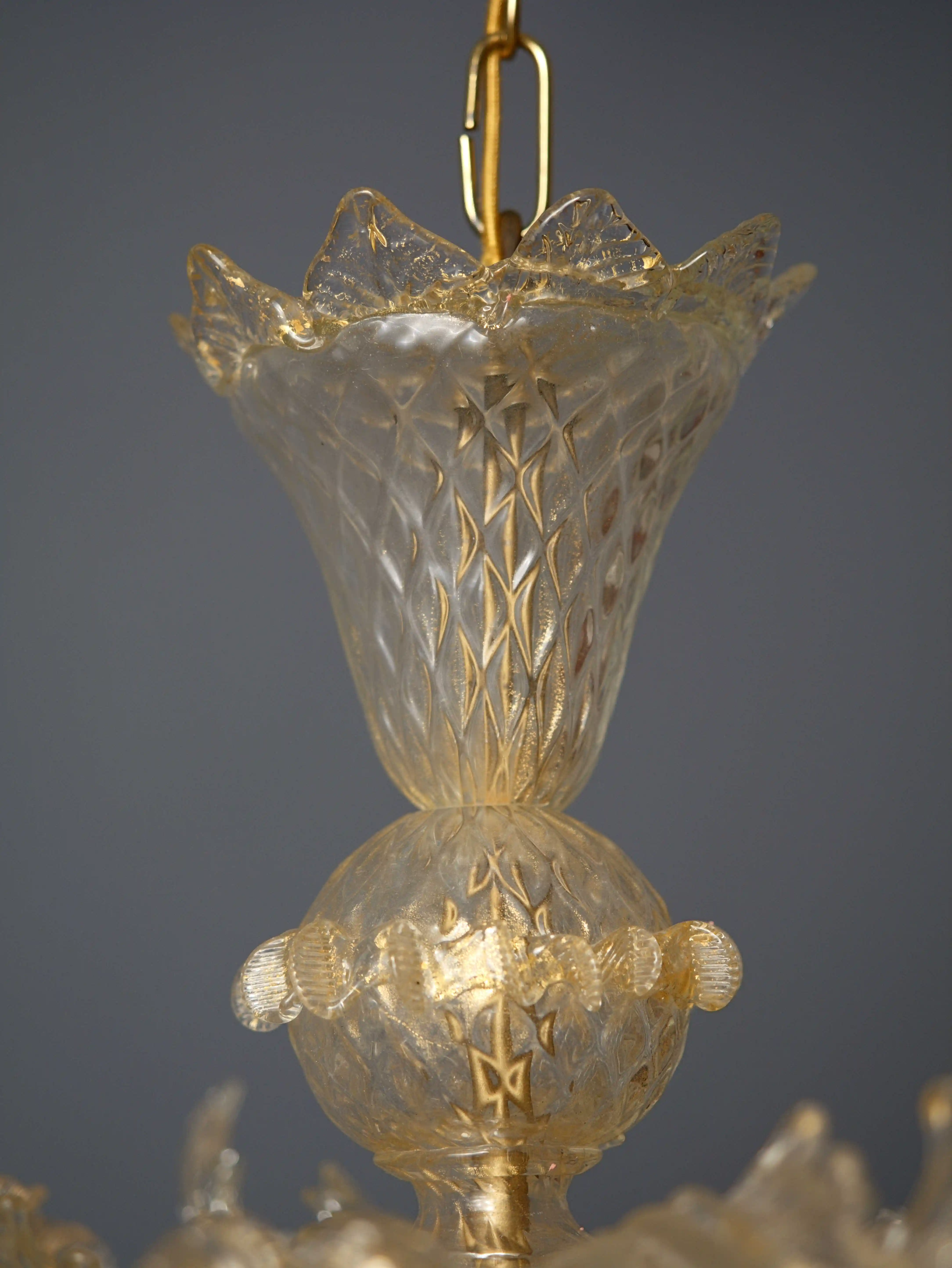 Malý šestiramenný benátský lustr - výška 58 cm