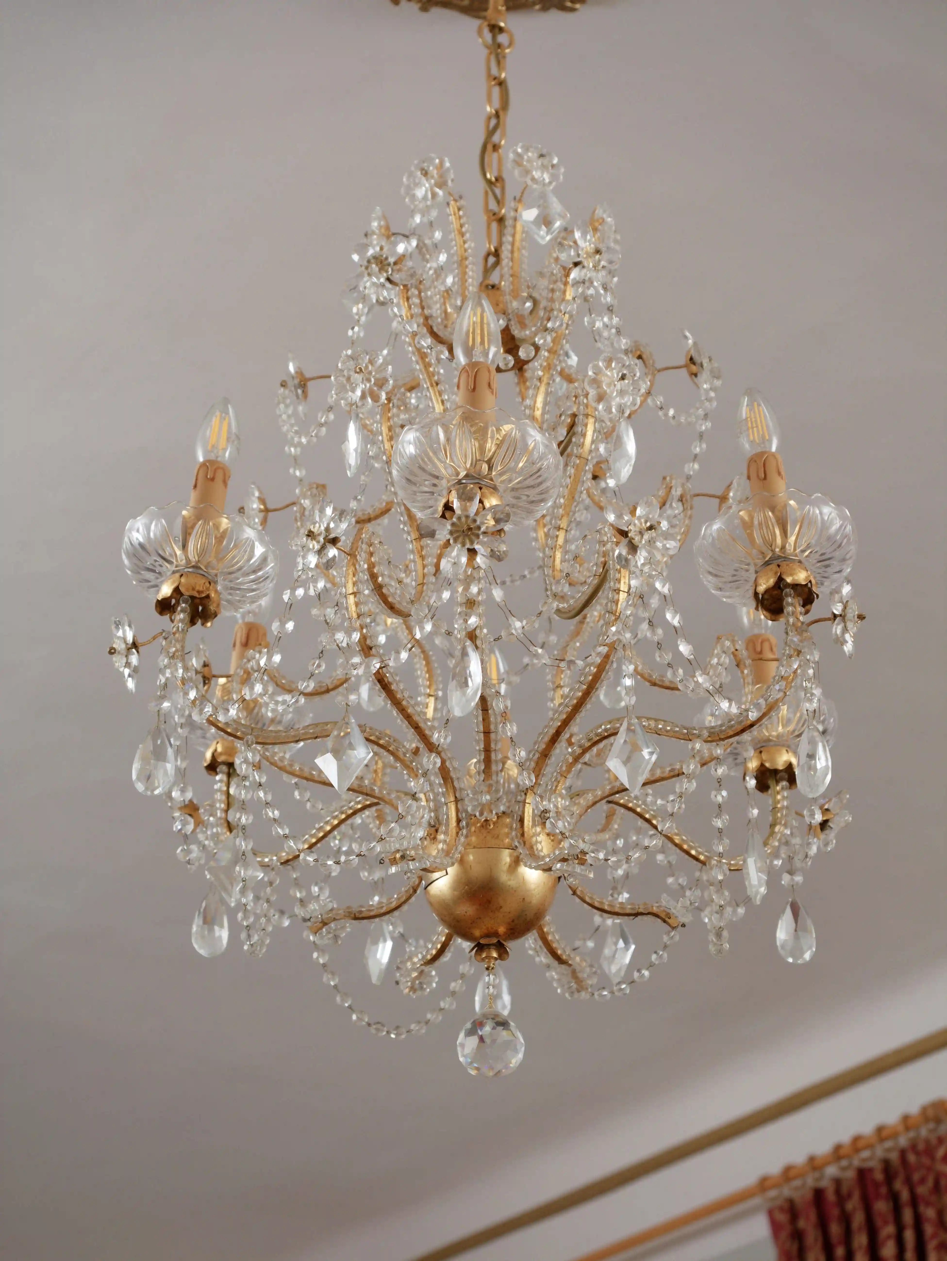 Luxusní italský křišťálový lustr Mechini Firenze 3 kusy