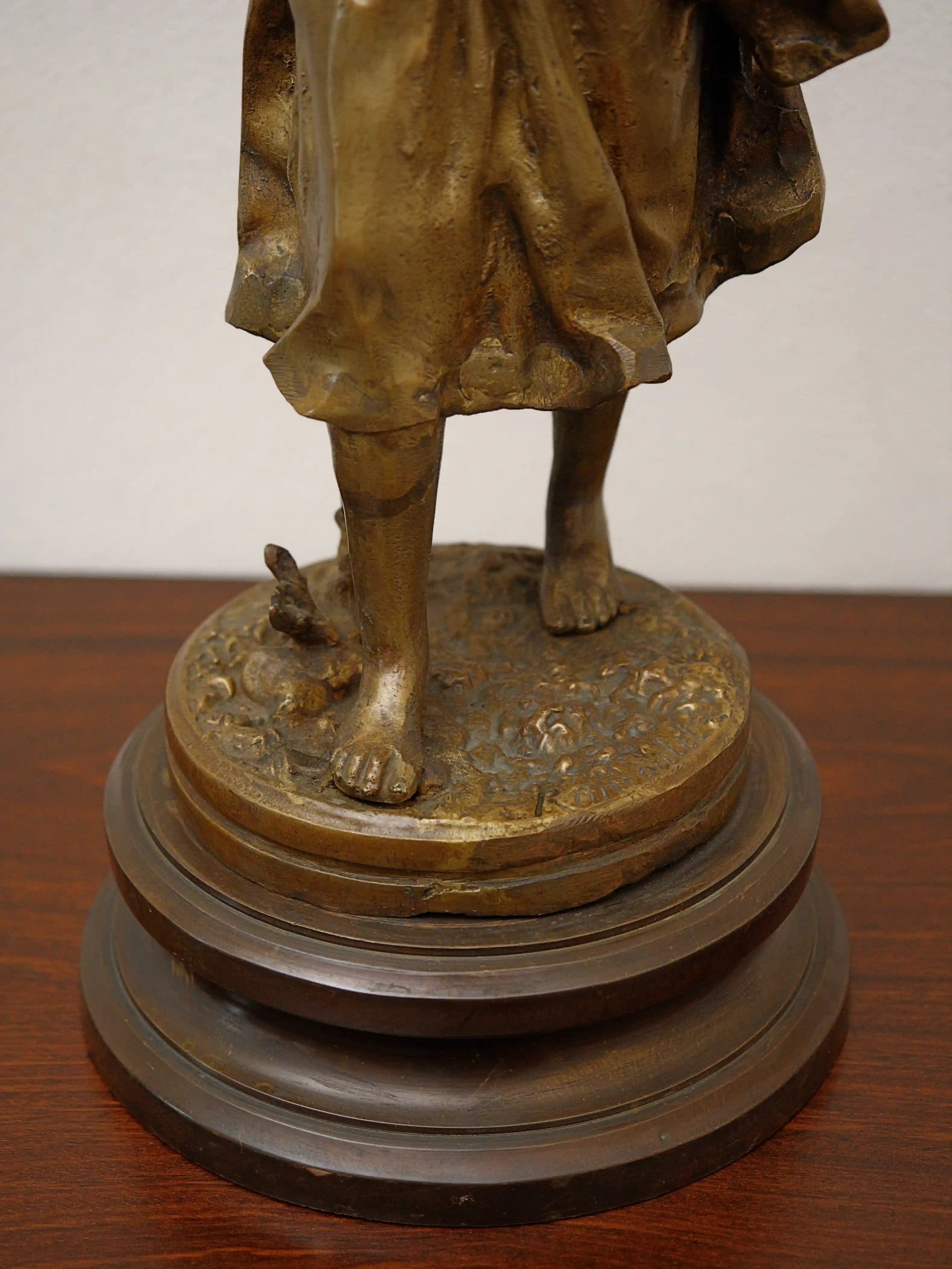 Bronzová socha mladé dívky, Ernest Rancoulet, Francie, konec 19. století