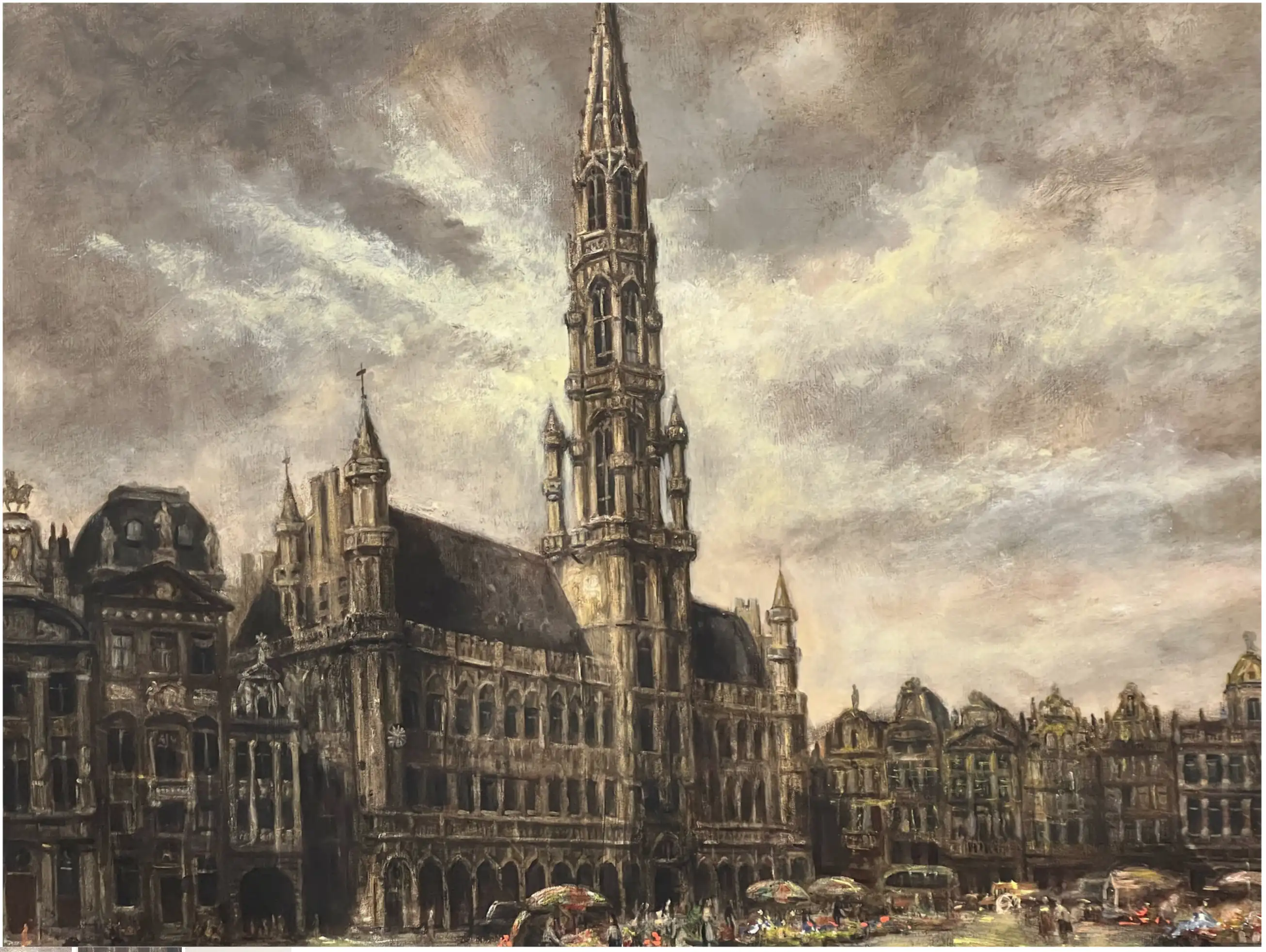 Emile Lammers Trh na Velkém Náměstí v Bruselu 120 X 80 cm