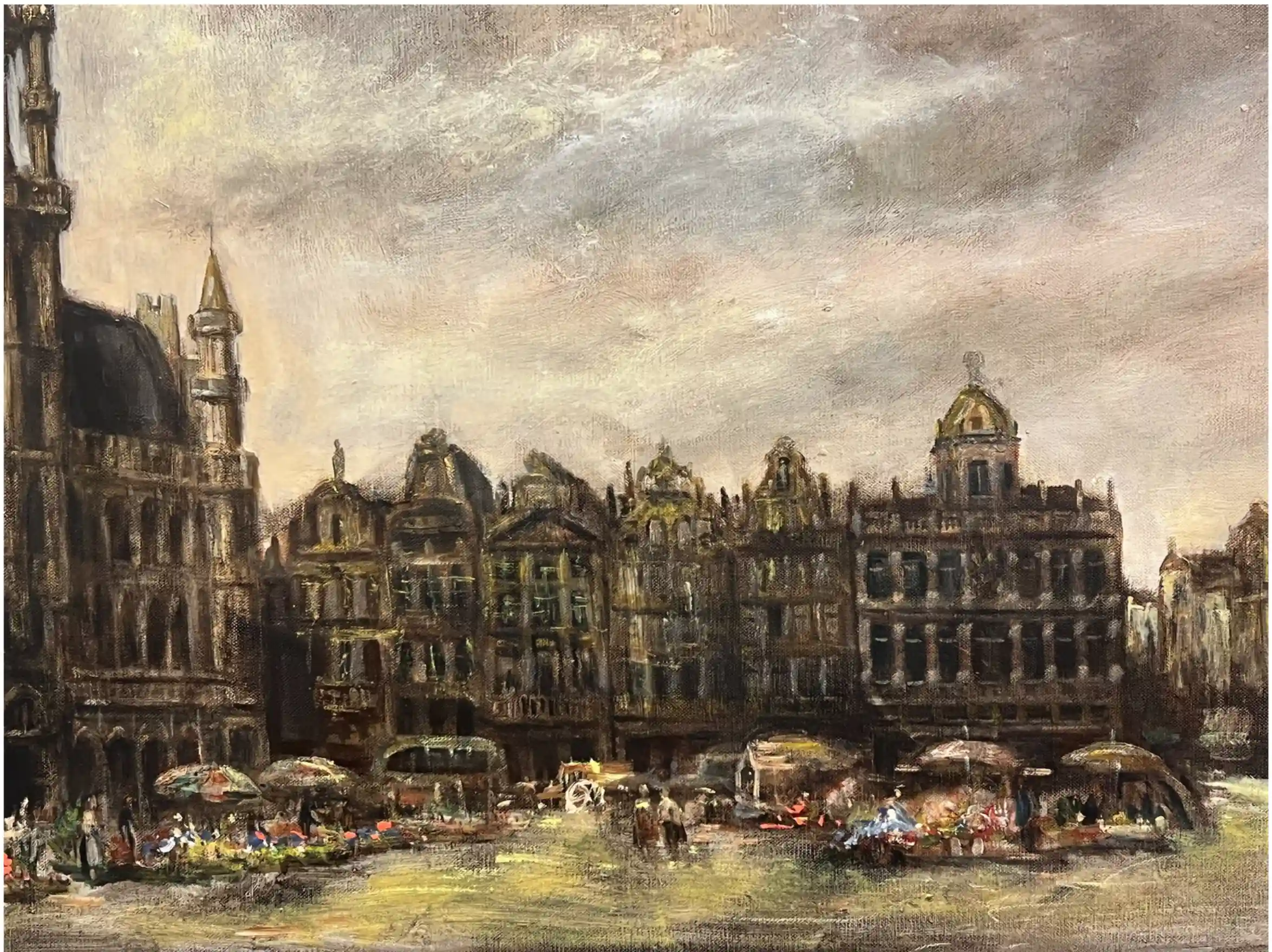 Emile Lammers Trh na Velkém Náměstí v Bruselu 120 X 80 cm