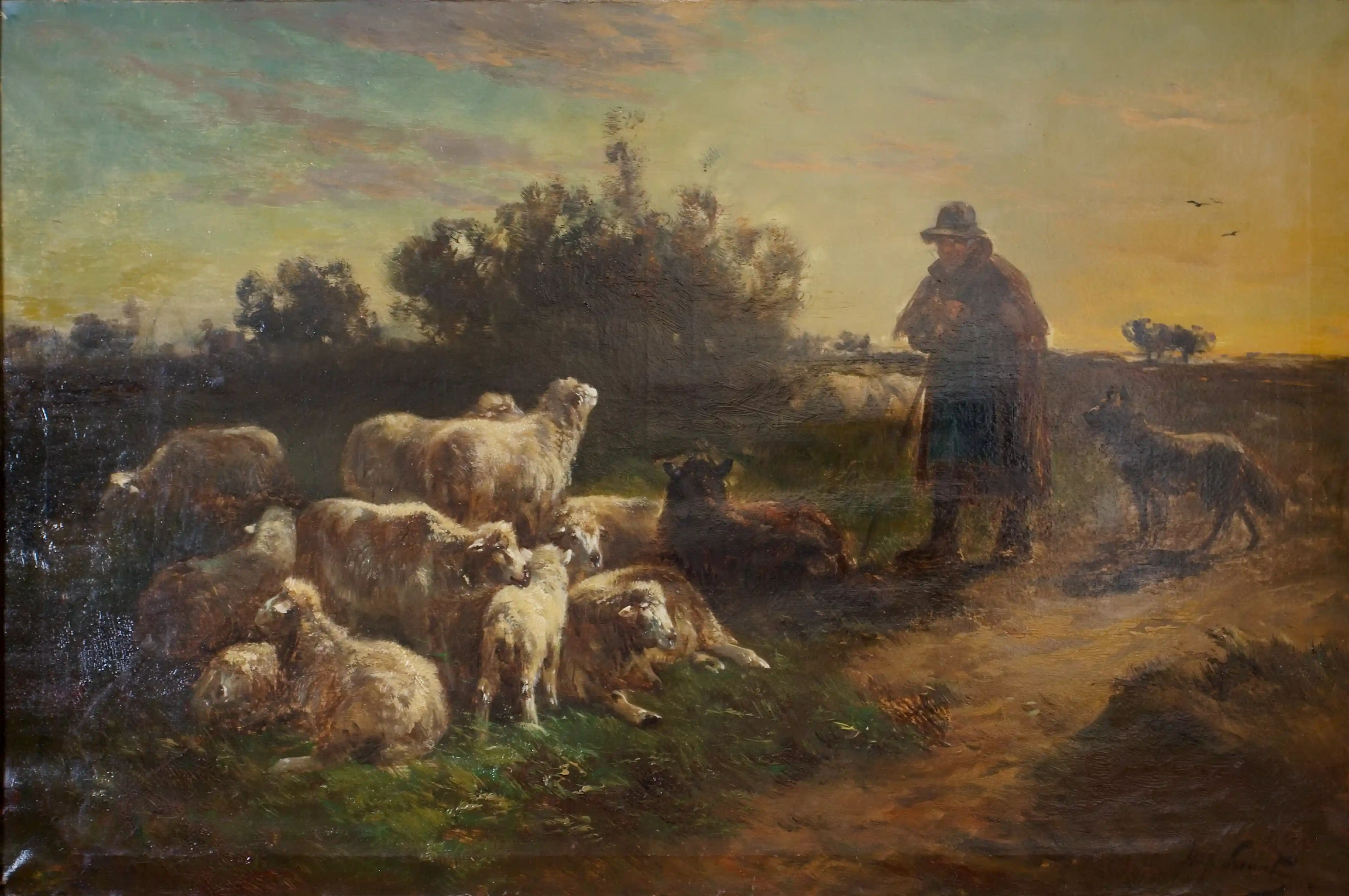 Pastýř se stádem ovcí Henry Schouten 144 X 105 cm