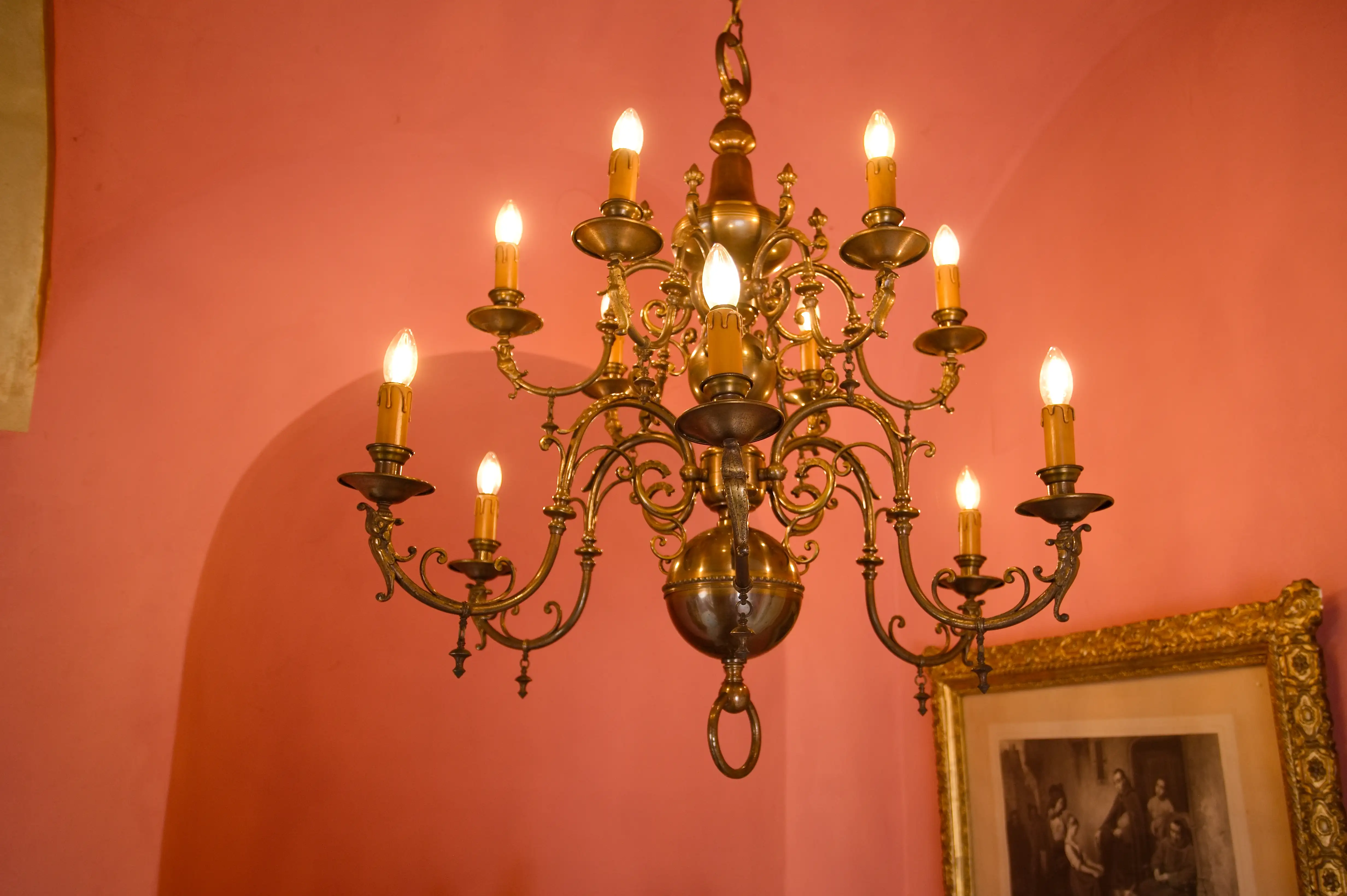 Velký holandský dvanáctiramenný lustr průměr 100 cm