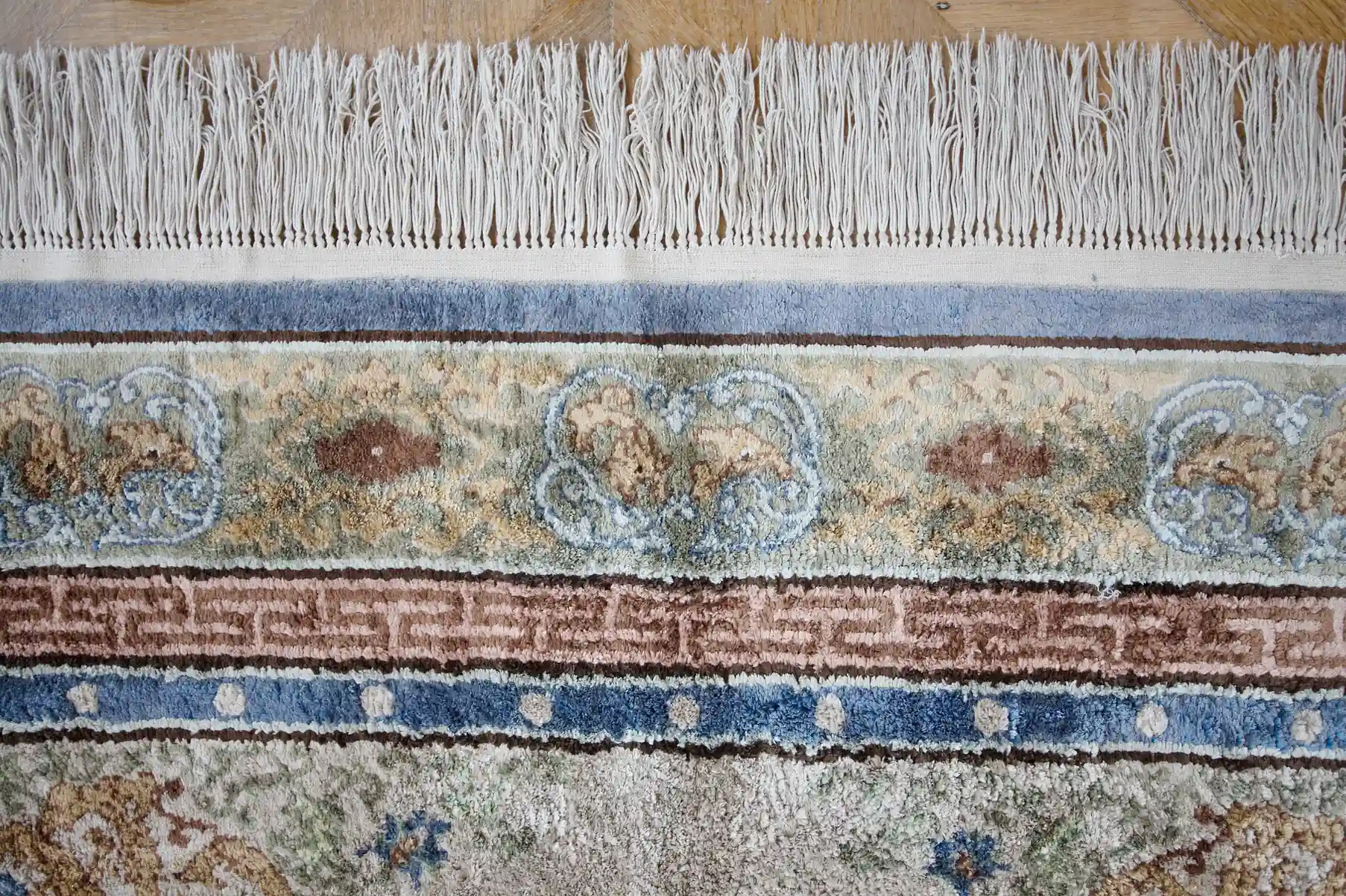 Celohedvábné párové čínské koberce 210 X 121 cm