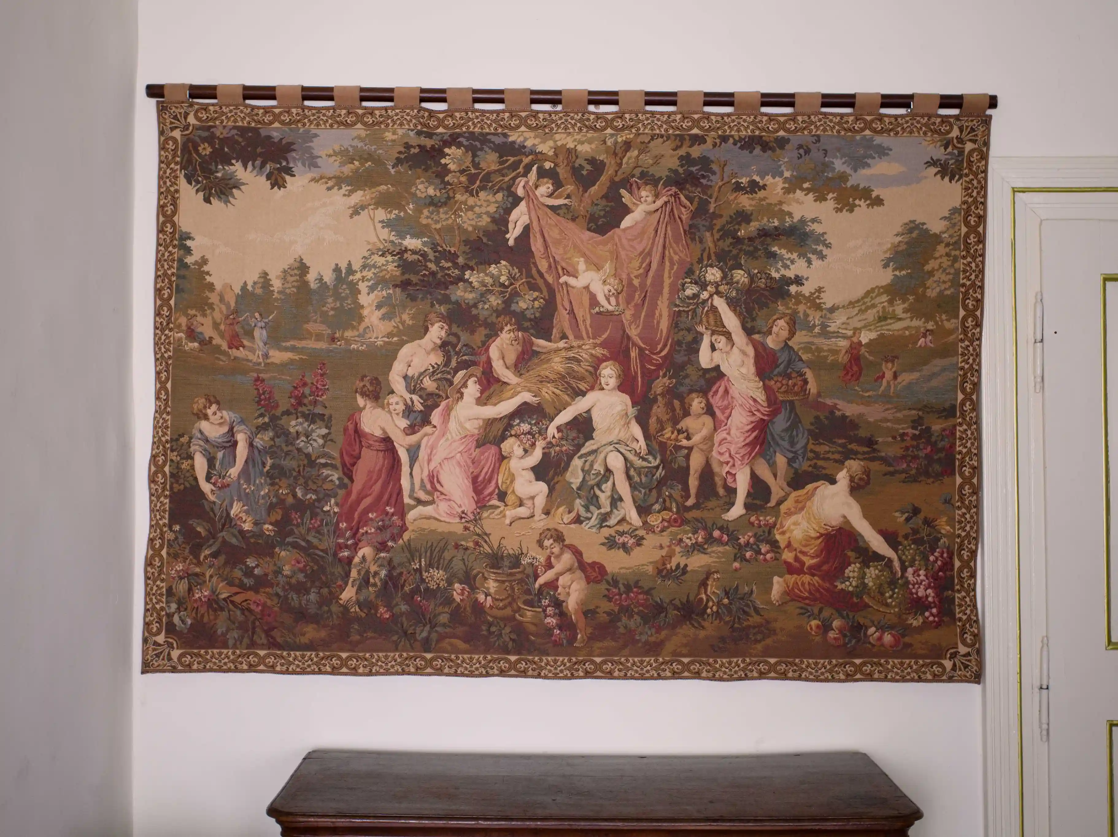 Barokní tapiserie / gobelín oslavující Demeter 140 X 200 cm
