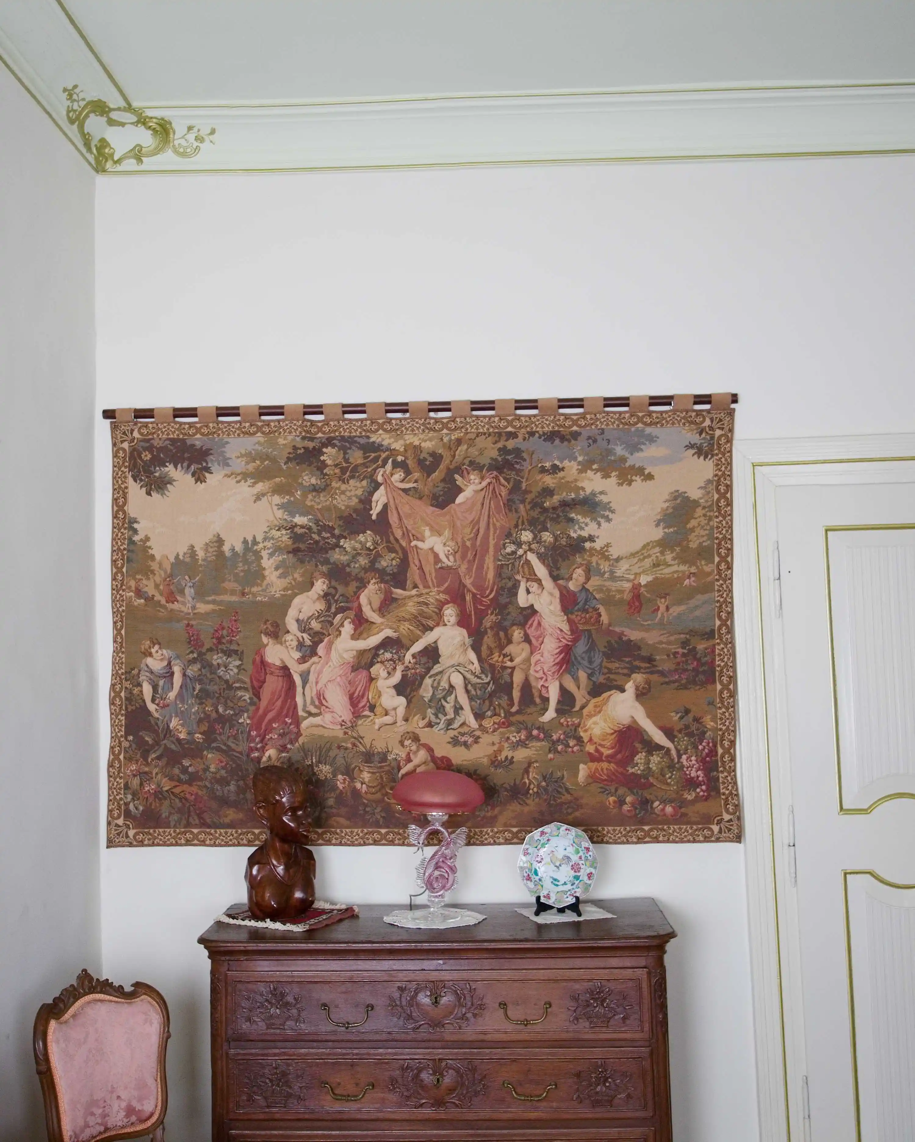 Barokní tapiserie / gobelín oslavující Demeter 140 X 200 cm