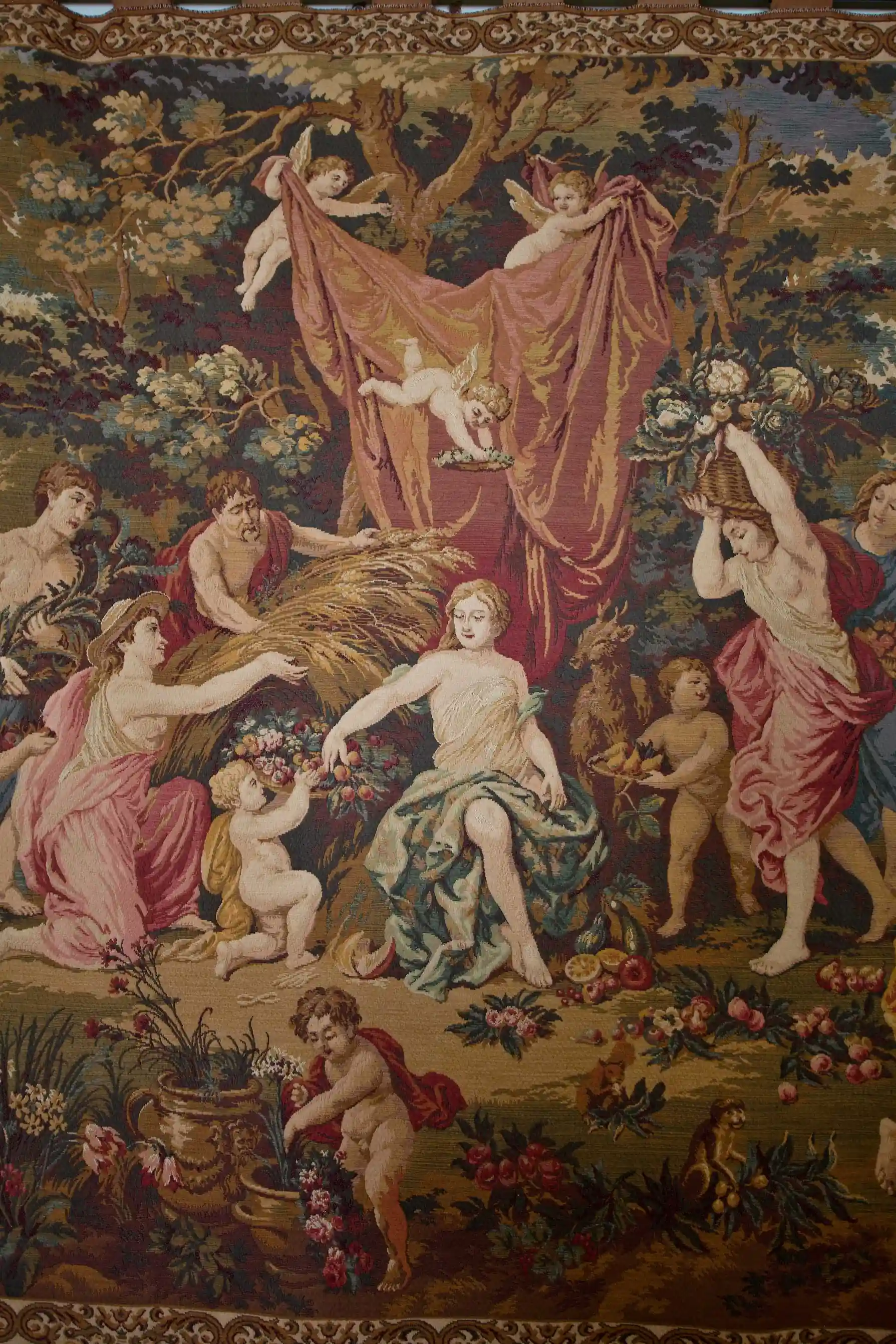 Barokní tapiserie / gobelín oslavující Demeter 140 X 200 cm