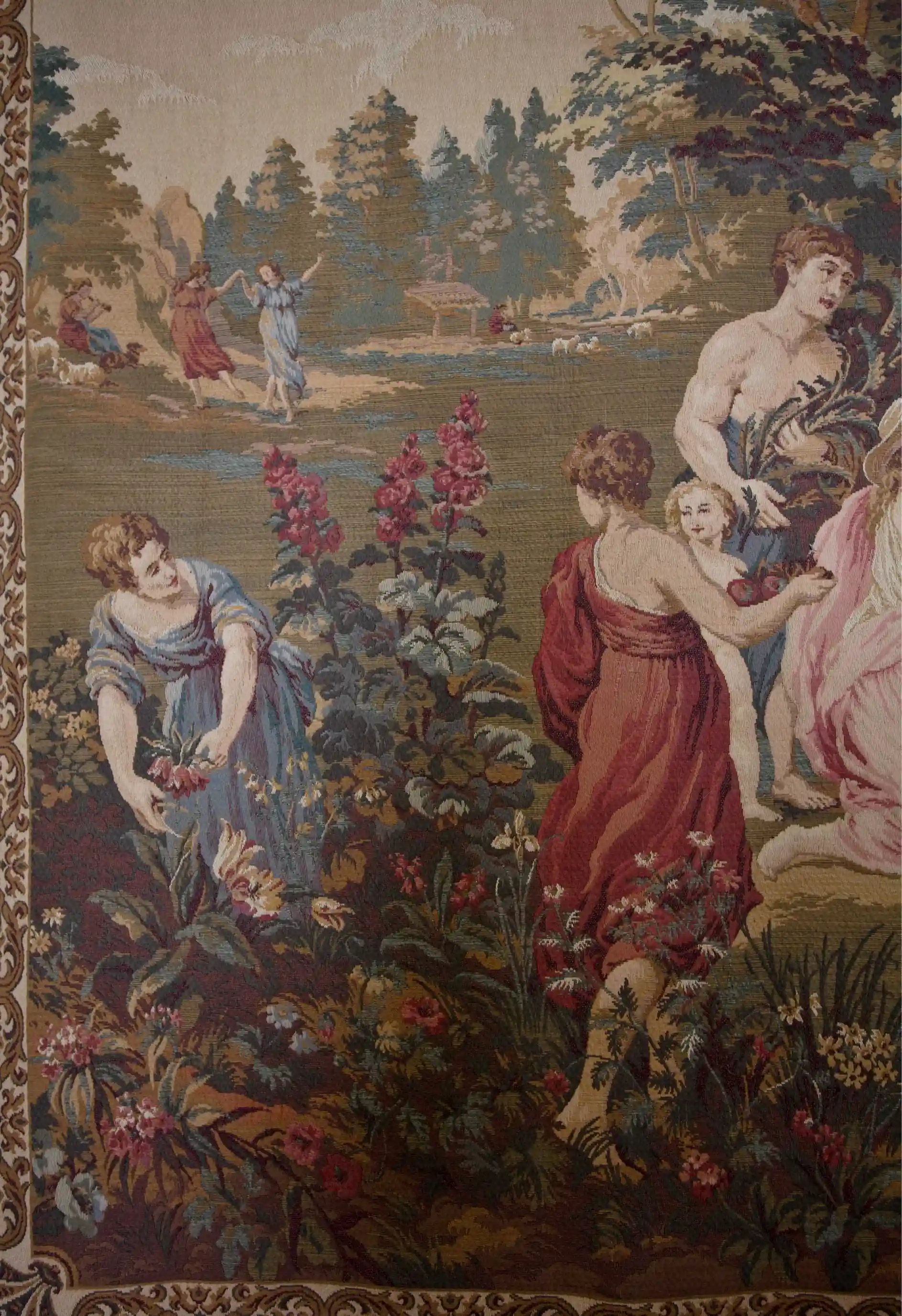 Barokní tapiserie / gobelín oslavující Demeter 140 X 200 cm