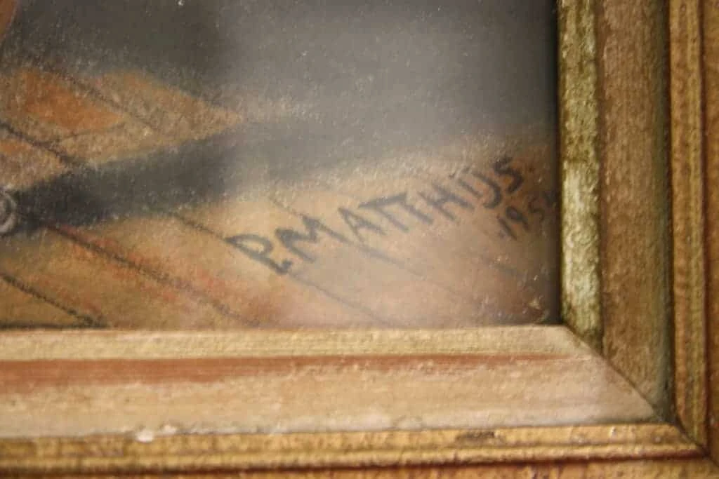 Zámecký interiér sign. P. Matthijs 1954