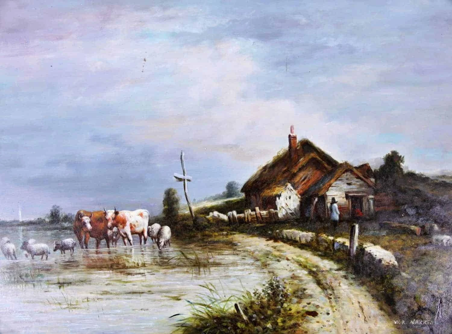 „Hospodářské stavení“ Willem Karl Nakken. Signováno