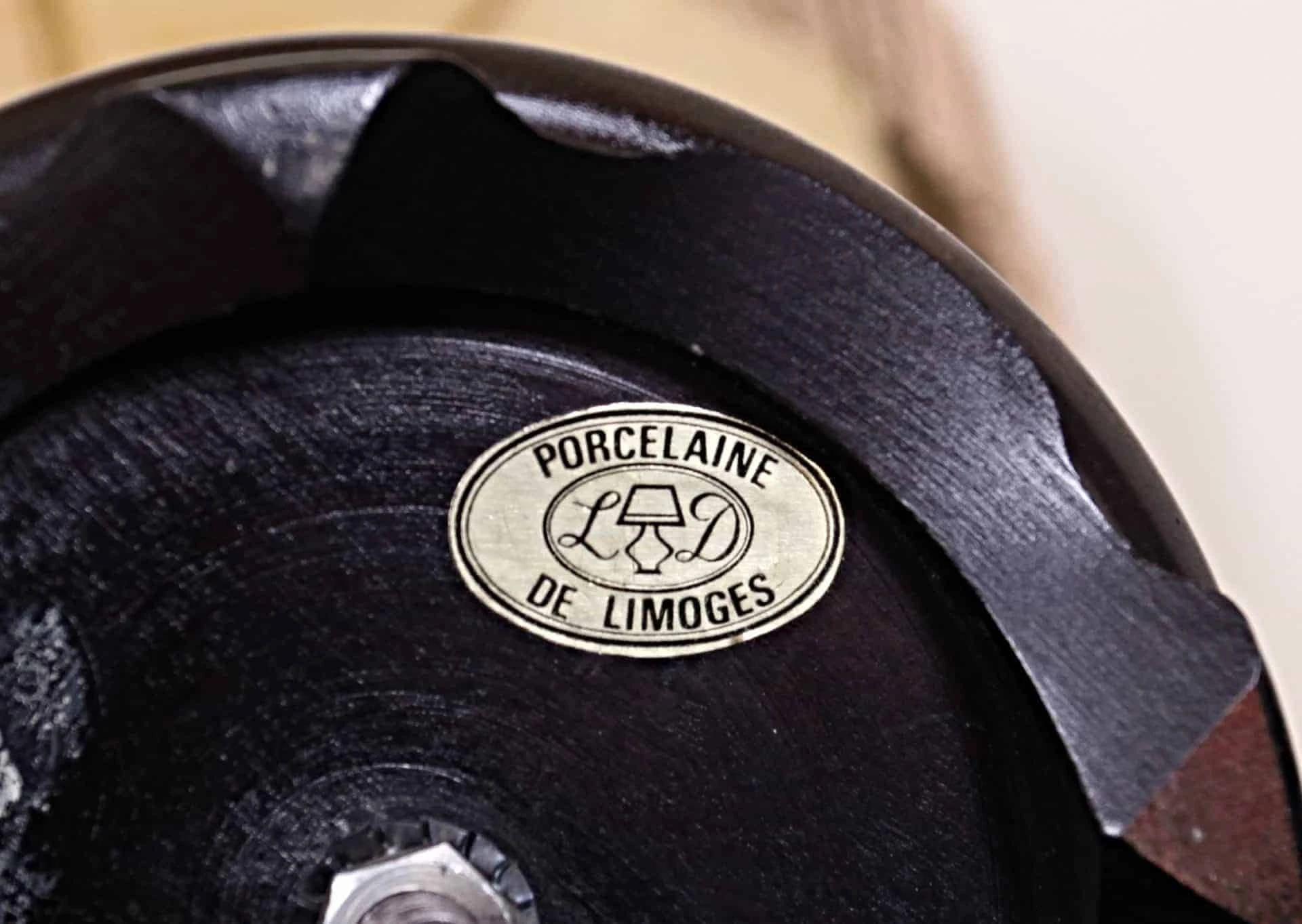 Porcelánová lampička Limoges s krásným stínidlem
