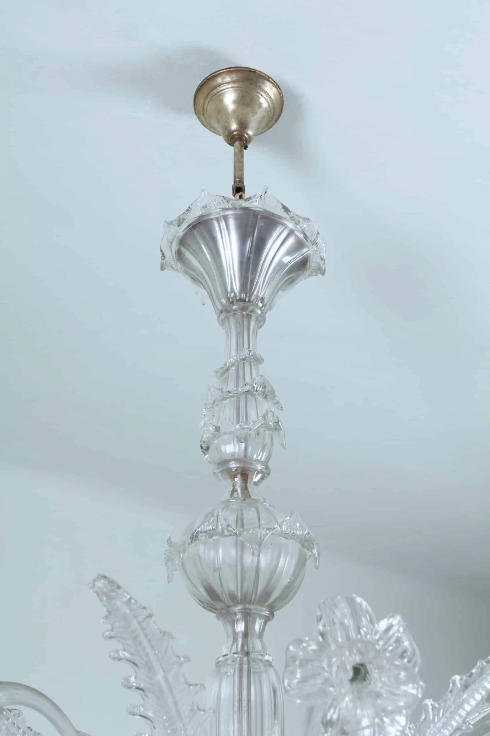 Šestiramenný benátský lustr – Murano