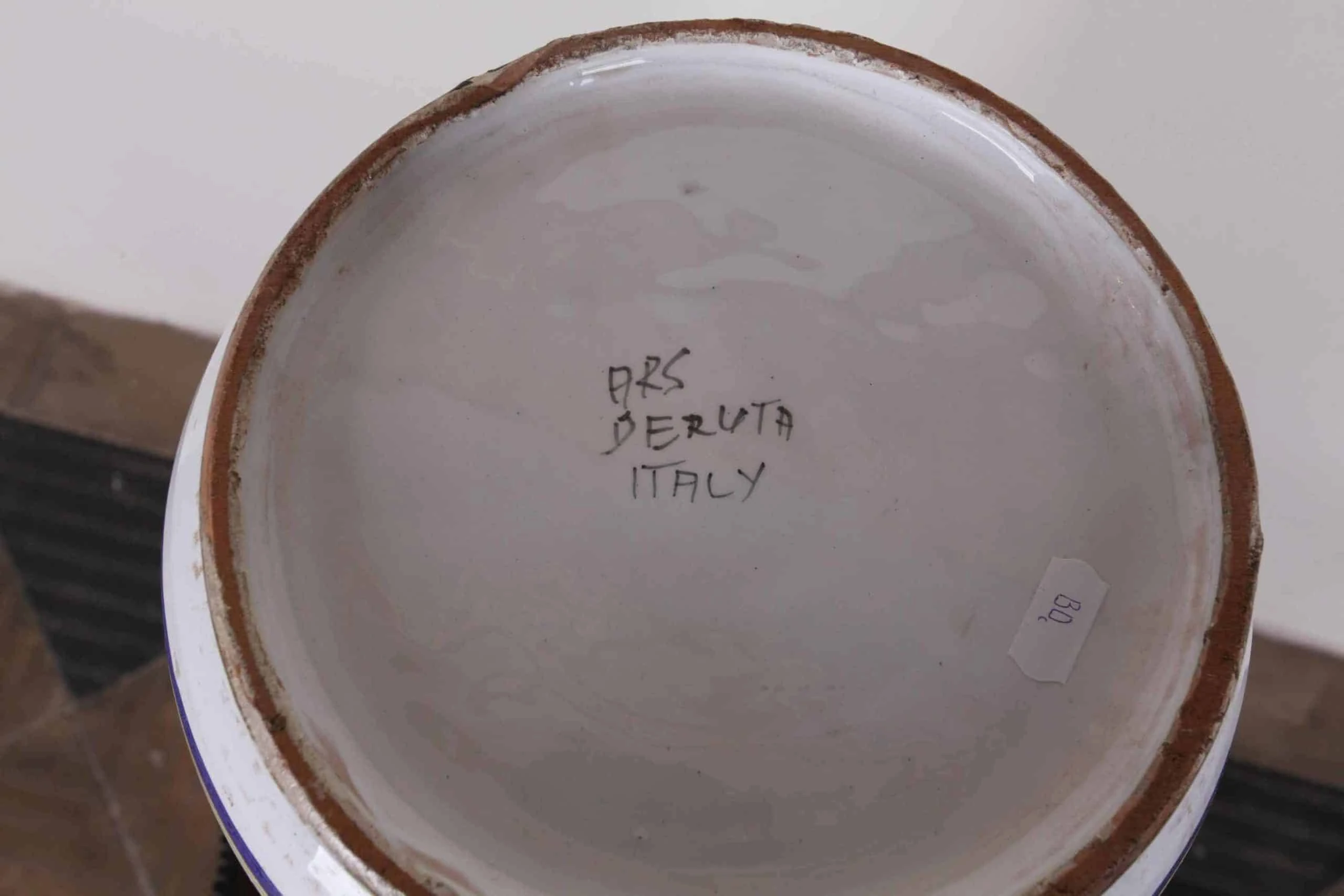 Velká váza Deruta. Značená. Ruční malba. Výška 50 cm