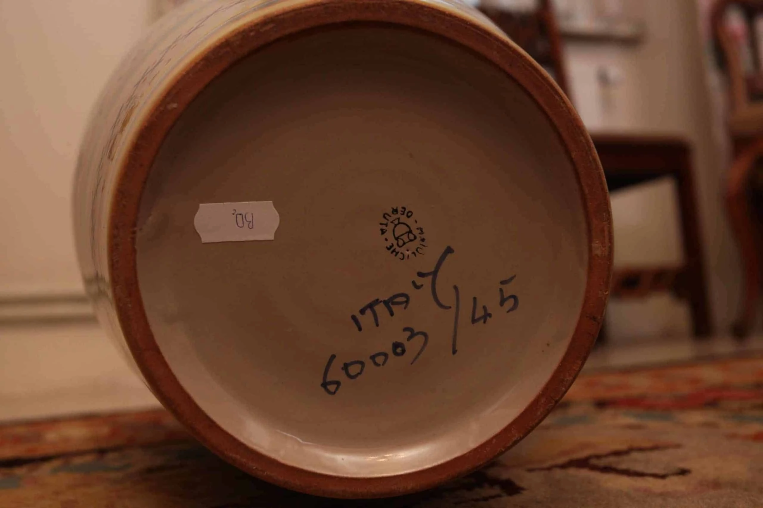 Velká váza Deruta. Značená. Ruční malba. Výška 45 cm