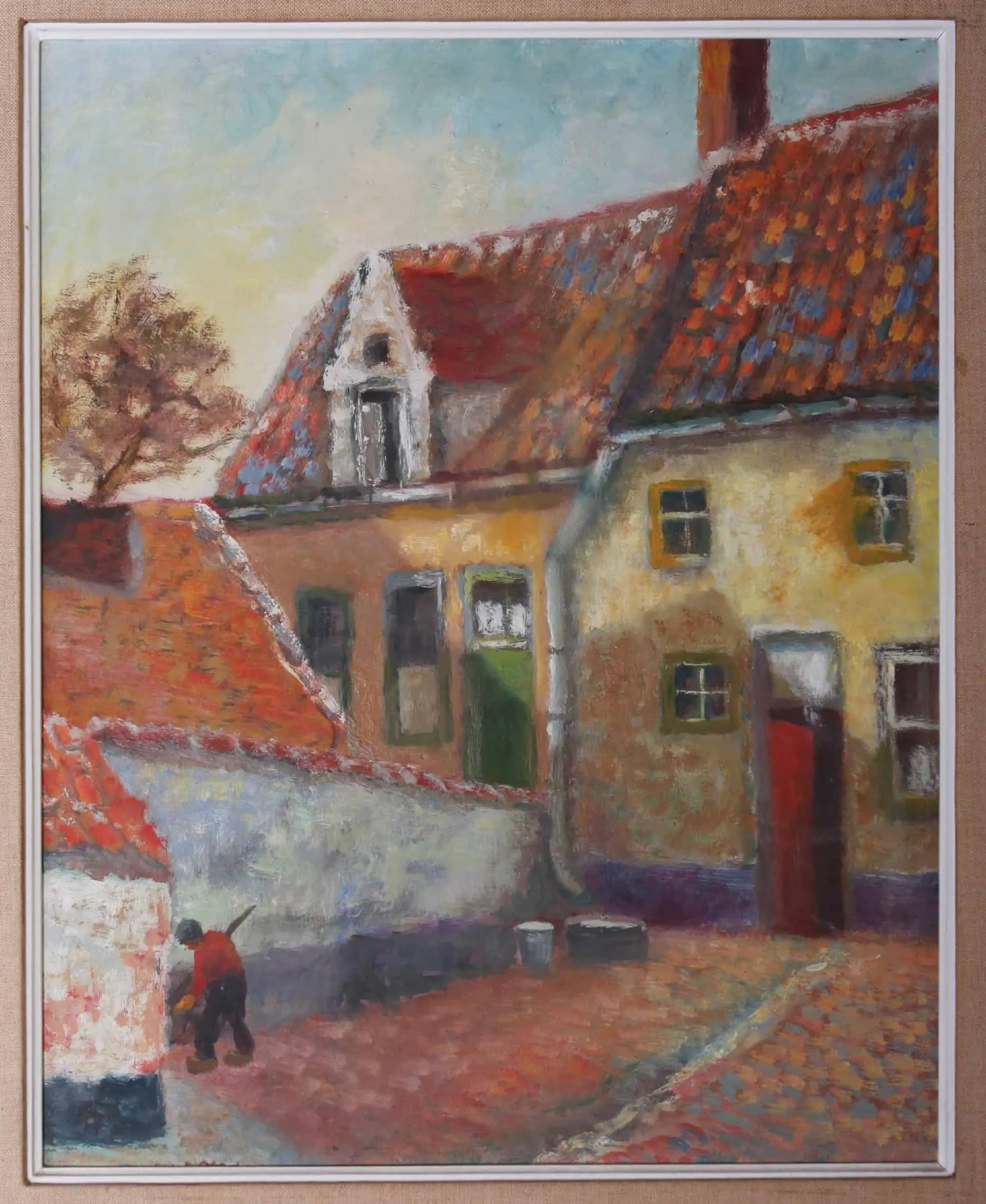 Podzimní úklid. Krásný rám. Olej