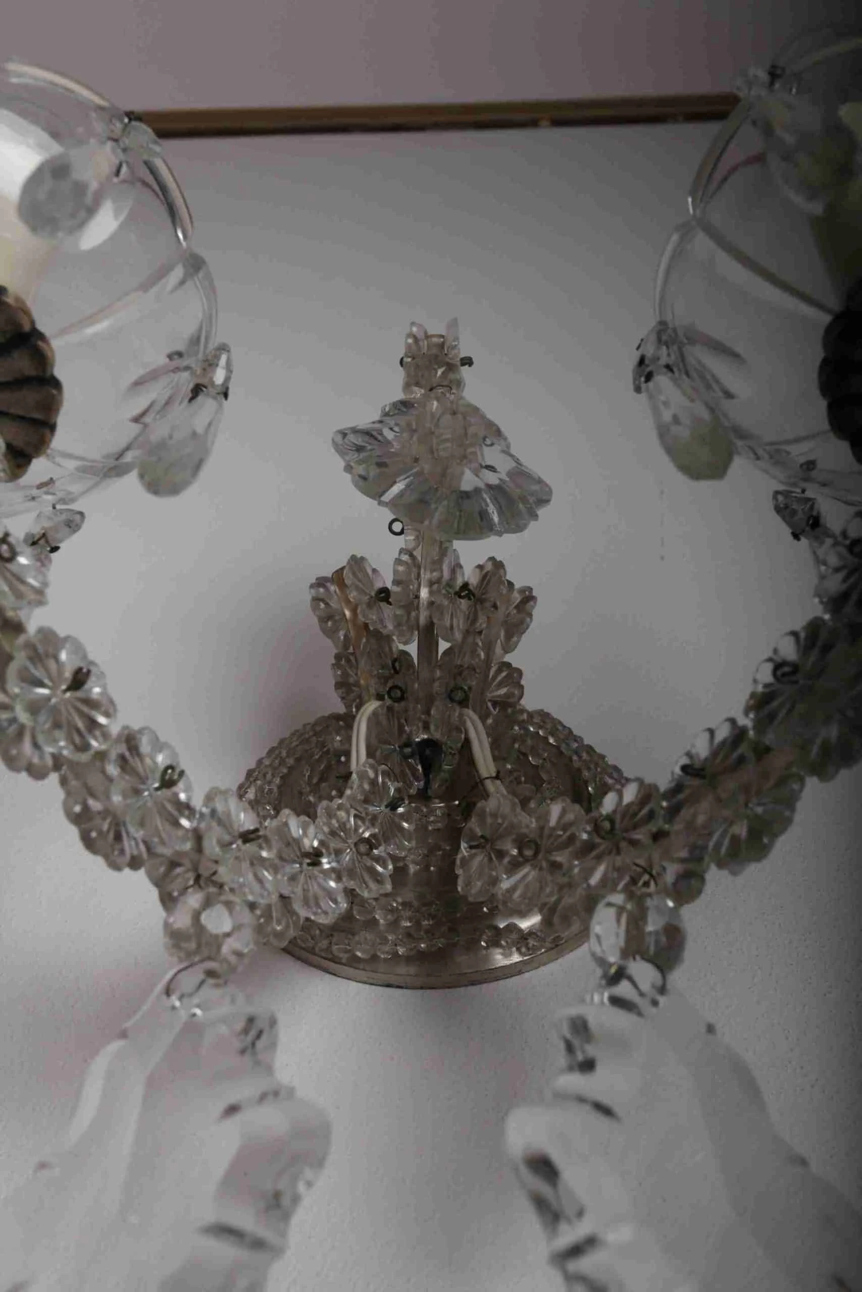 Párové douramenné nastěnné lampy. Křišťál