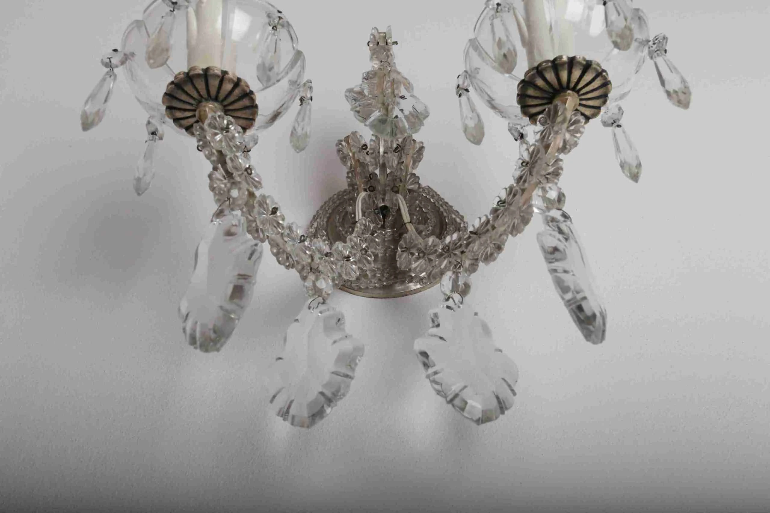 Párové douramenné nastěnné lampy. Křišťál