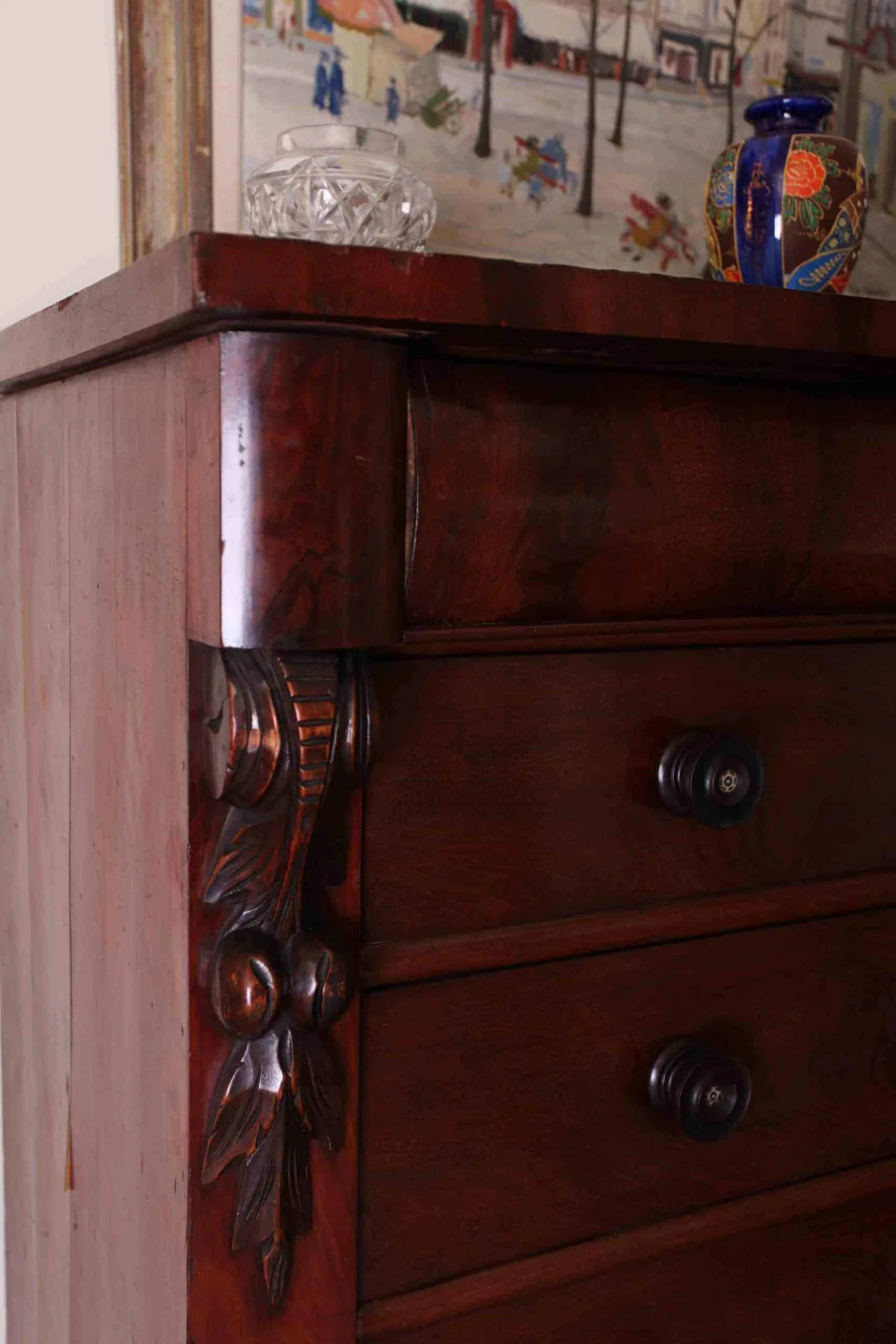 Šuplíková komoda Ludvík Filip. Mahagon. 1840