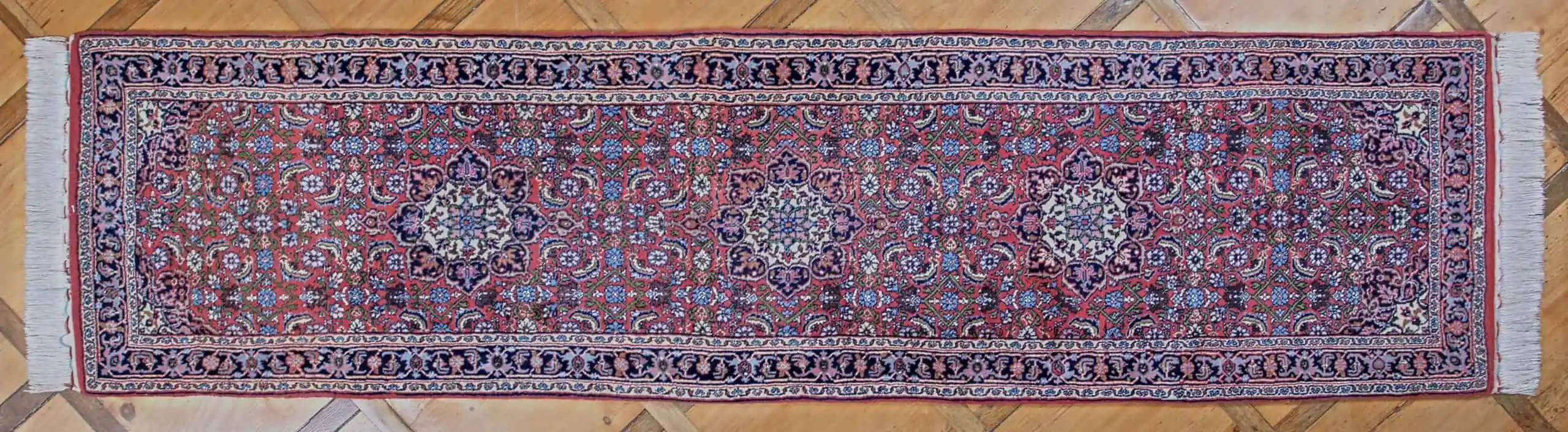 Vlněný běhoun Bidjar s certifikátem 301 X 78 cm