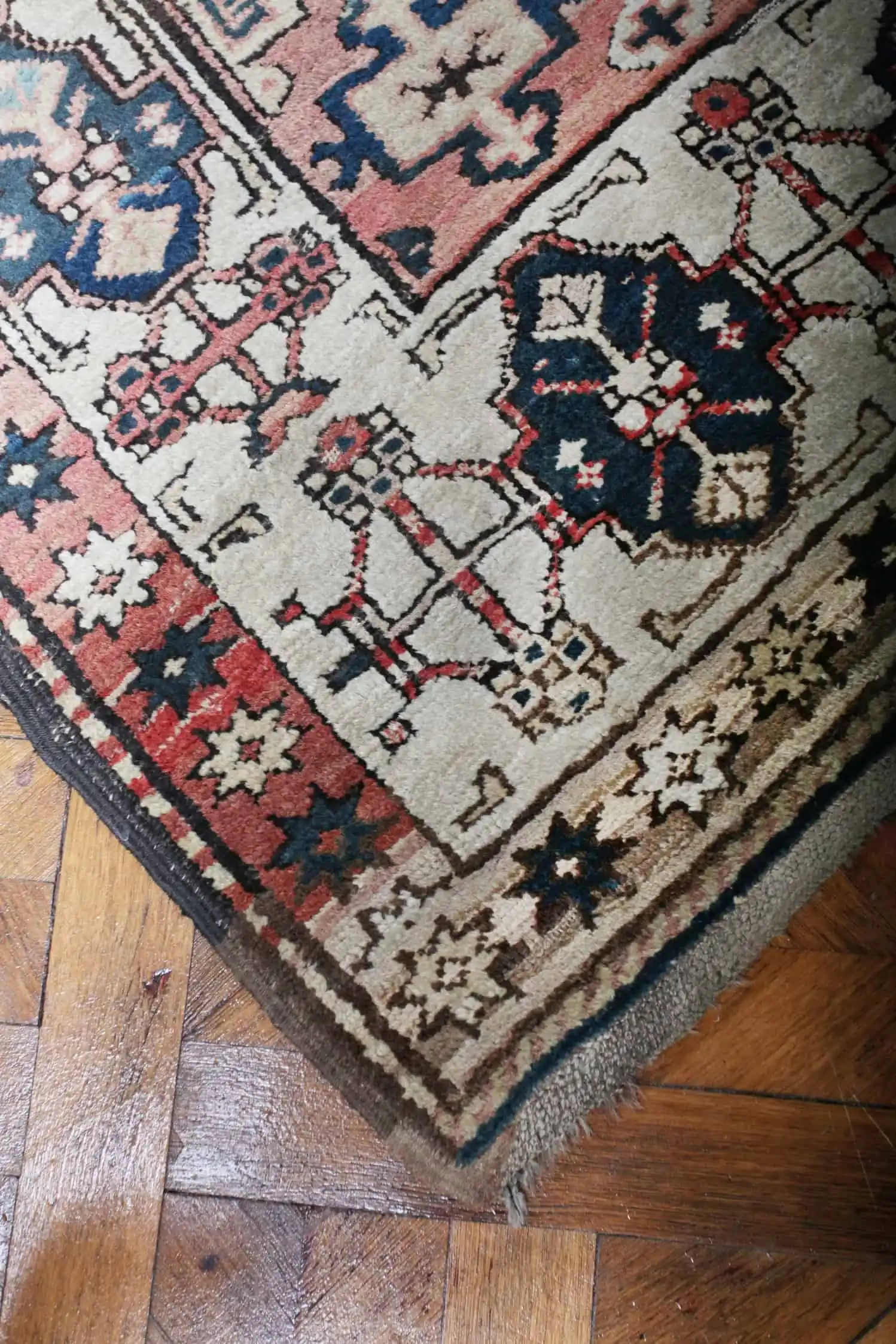 Starožitný kavkazský běhoun Kazak 346 X 102 cm