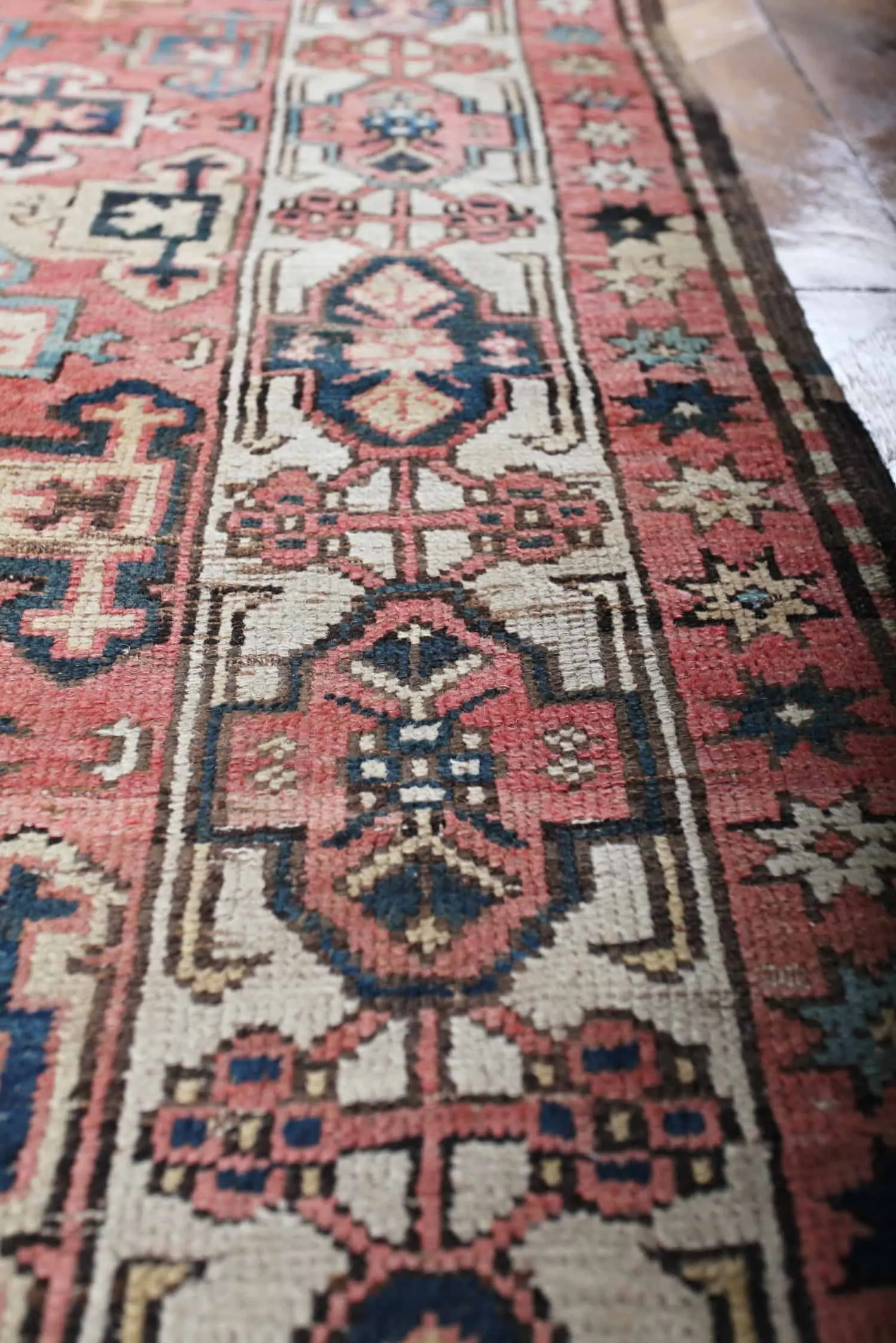 Starožitný kavkazský běhoun Kazak 346 X 102 cm
