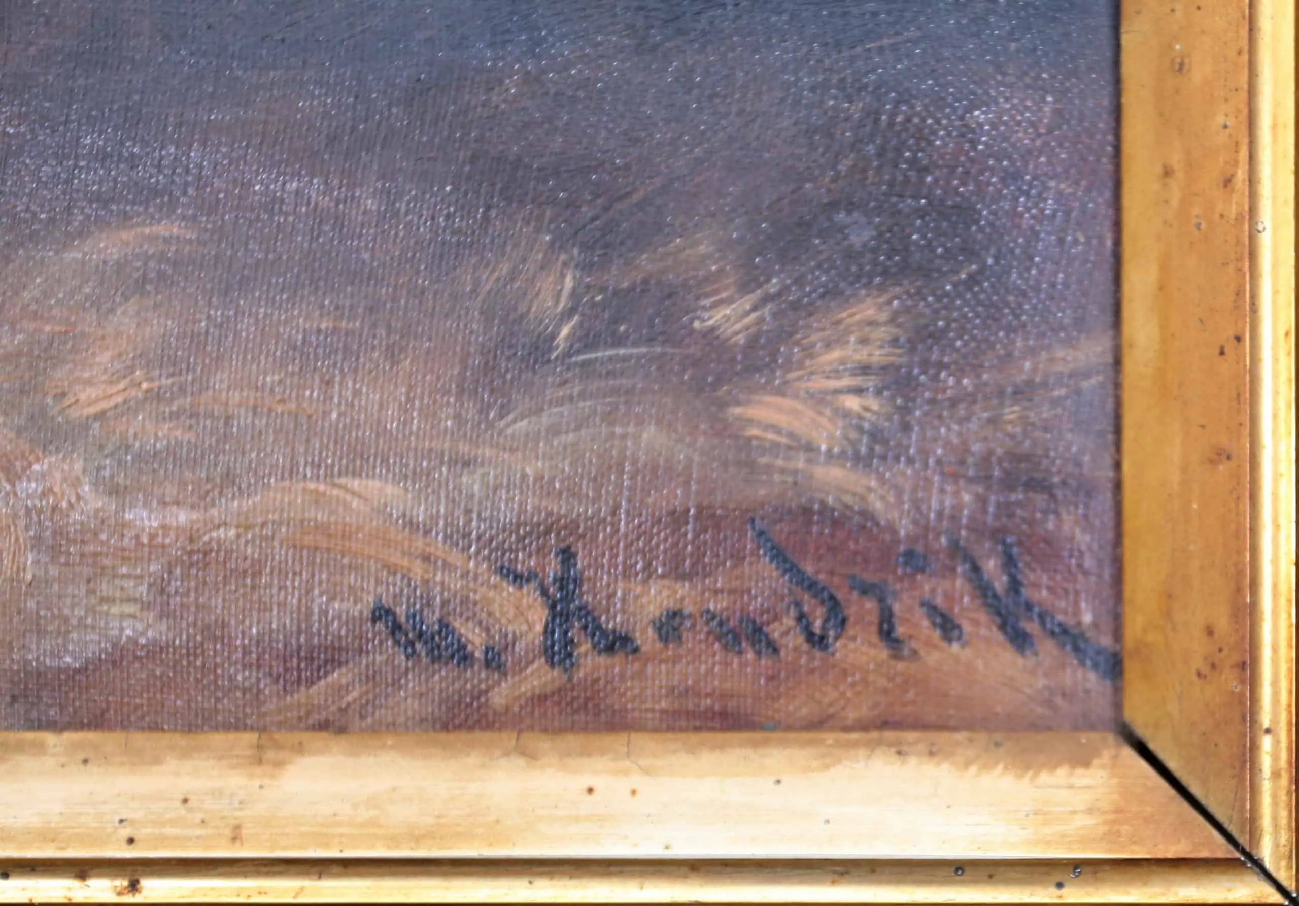 Ovce ve stáji. 19. stol. Olej. 77 X 56 cm