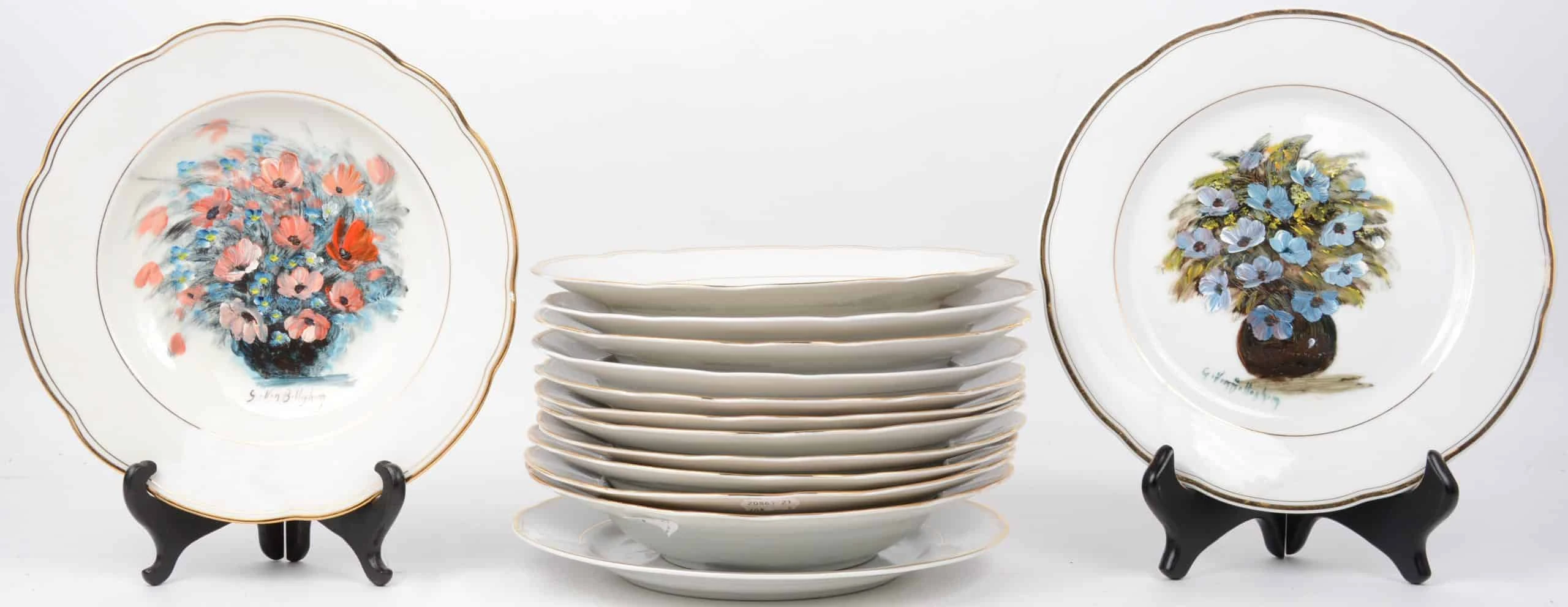 Soubor talířů MZ Magvam. Ručně malované 14 KS