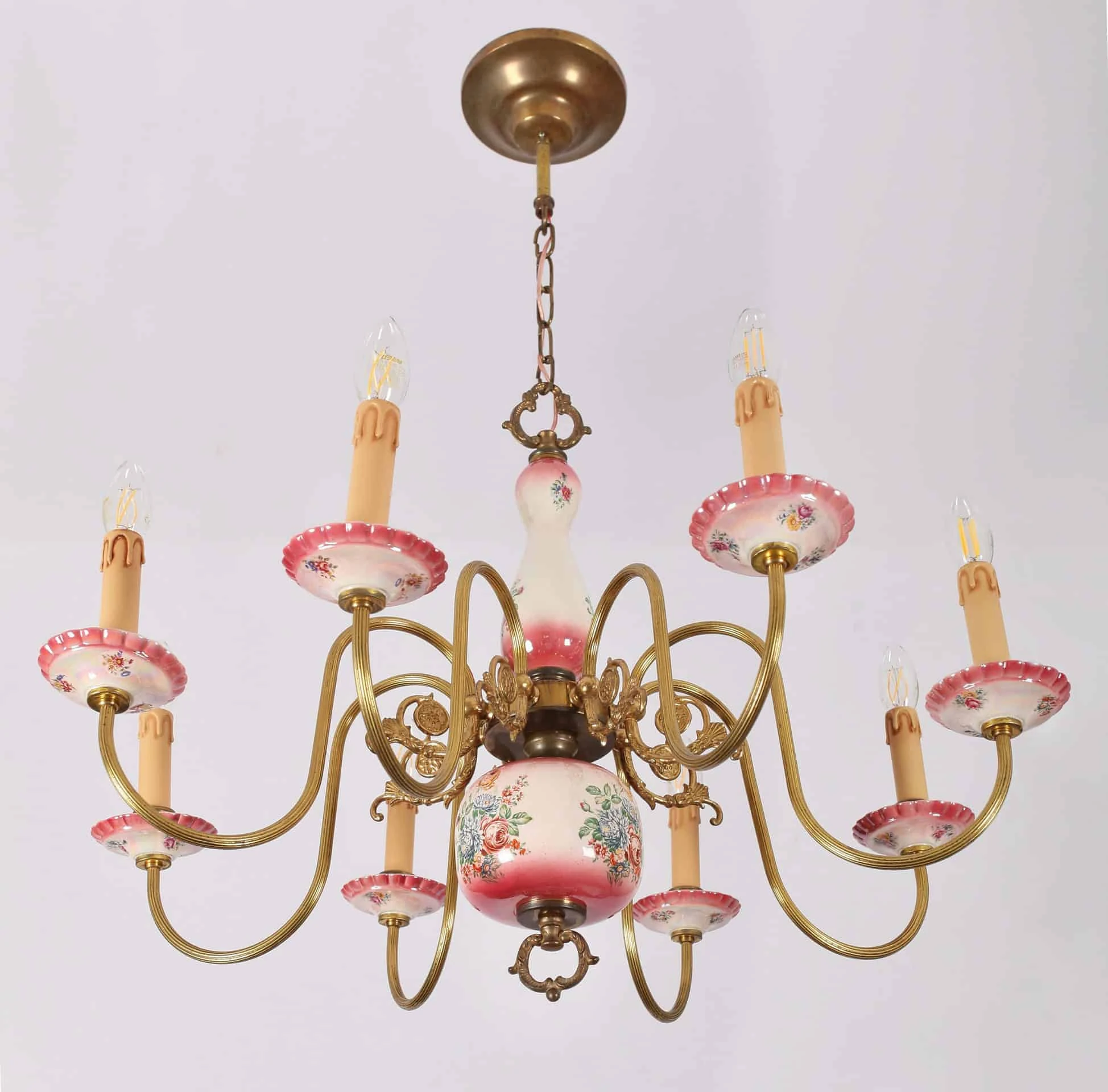 Holandský malovaný lustr. Osmiramenný