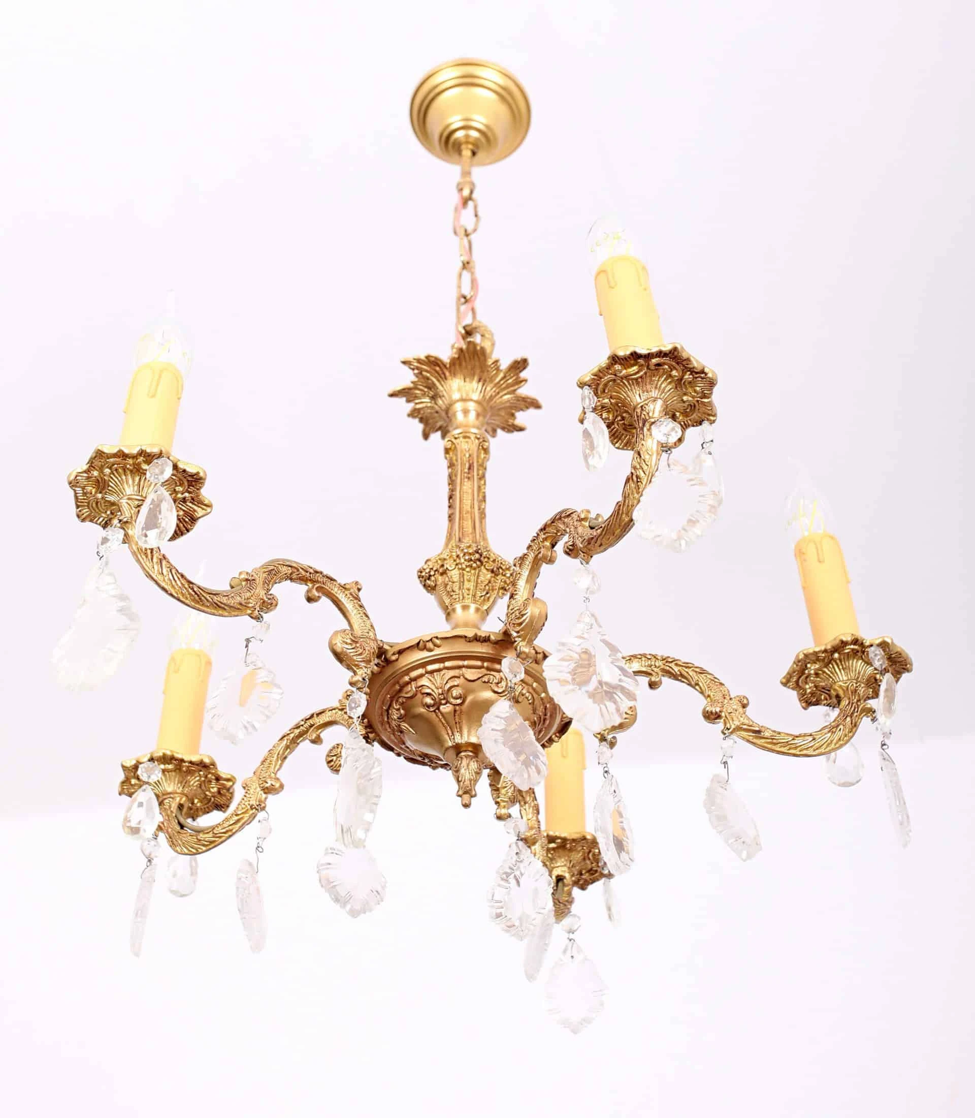 Pětiramenný lustr s ověsy