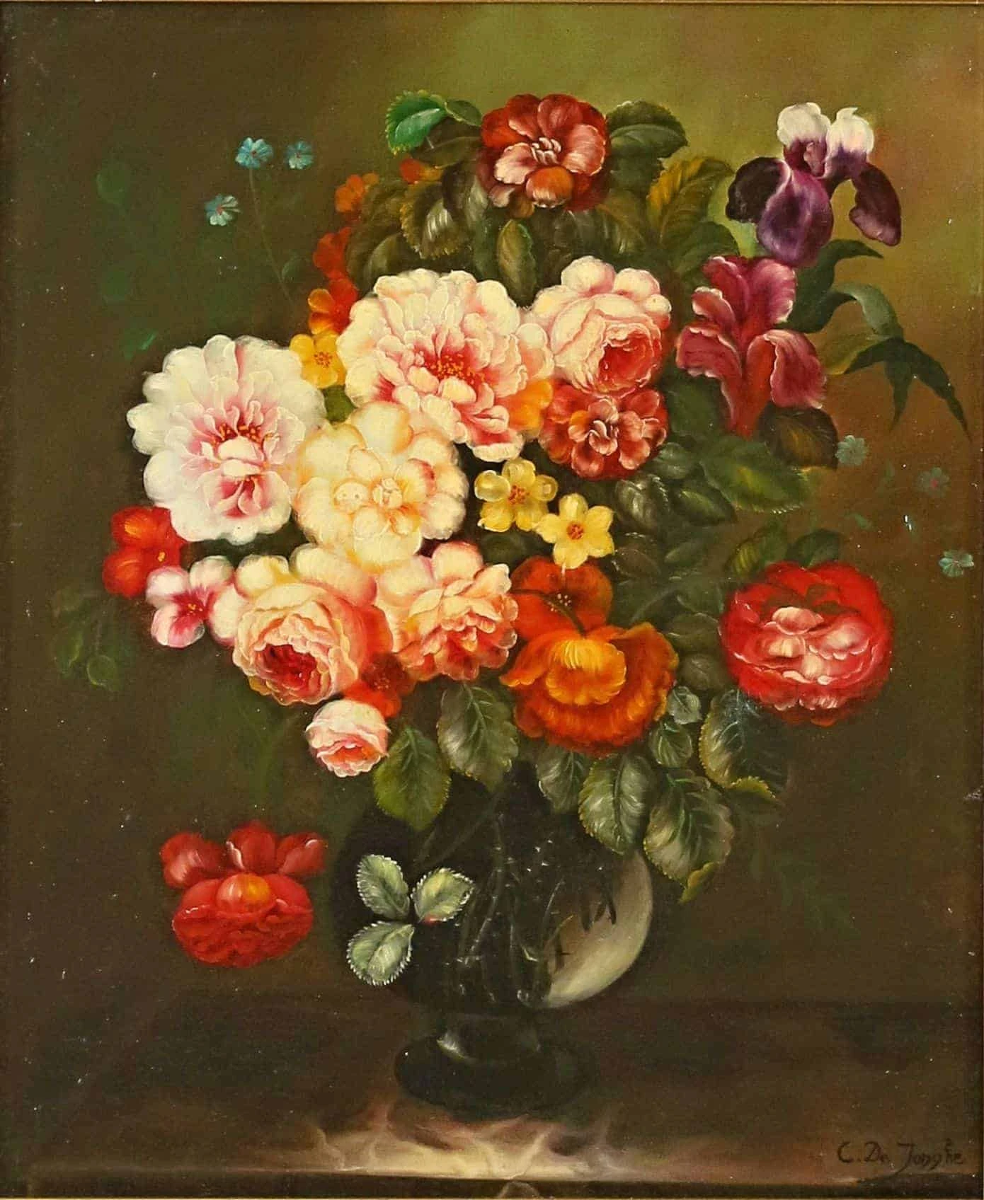 Květiny. C. De Jonghe 60 X 50 cm