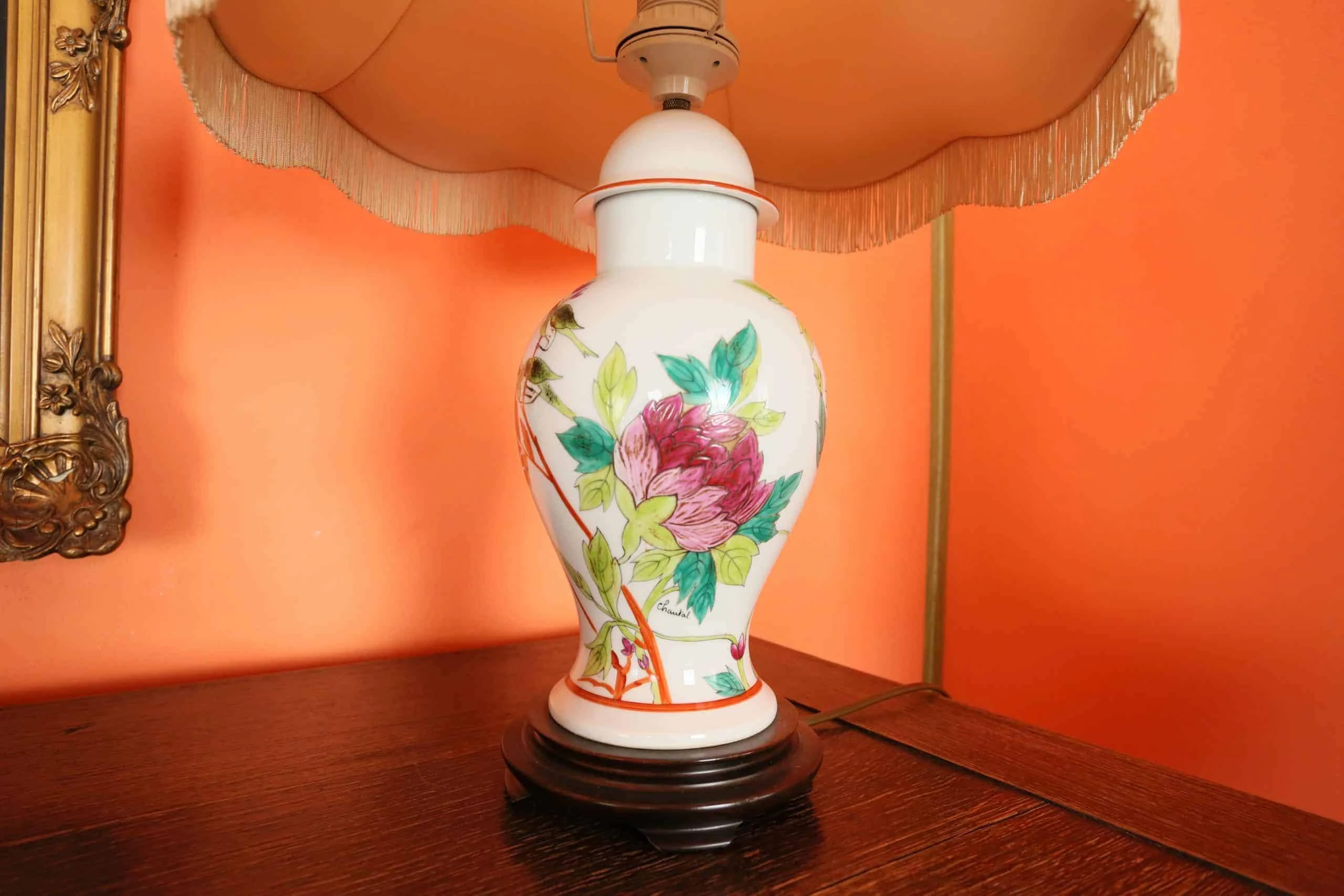 Ručně malovaná stolní lampa. Chantal V 59 cm