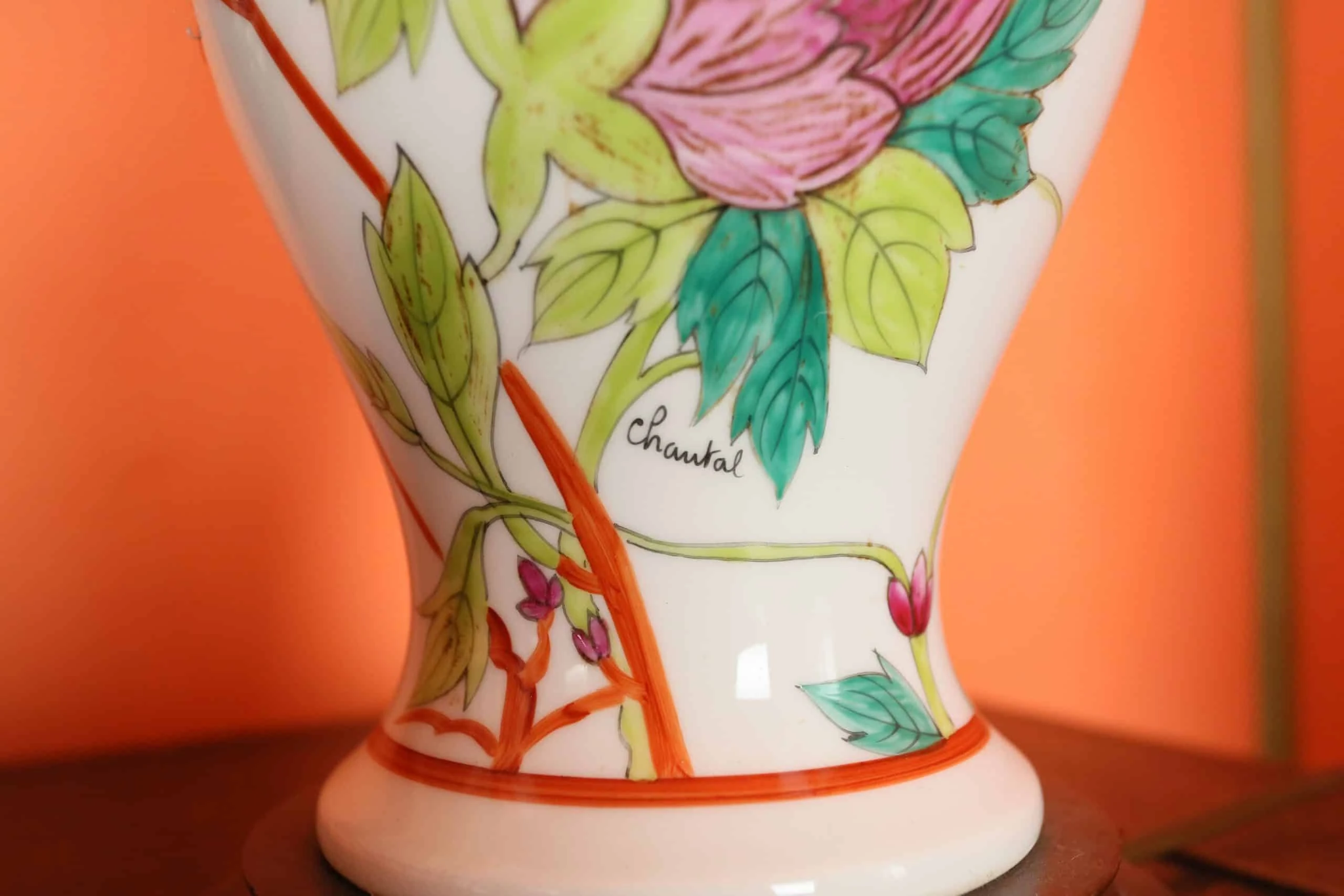 Ručně malovaná stolní lampa. Chantal V 59 cm