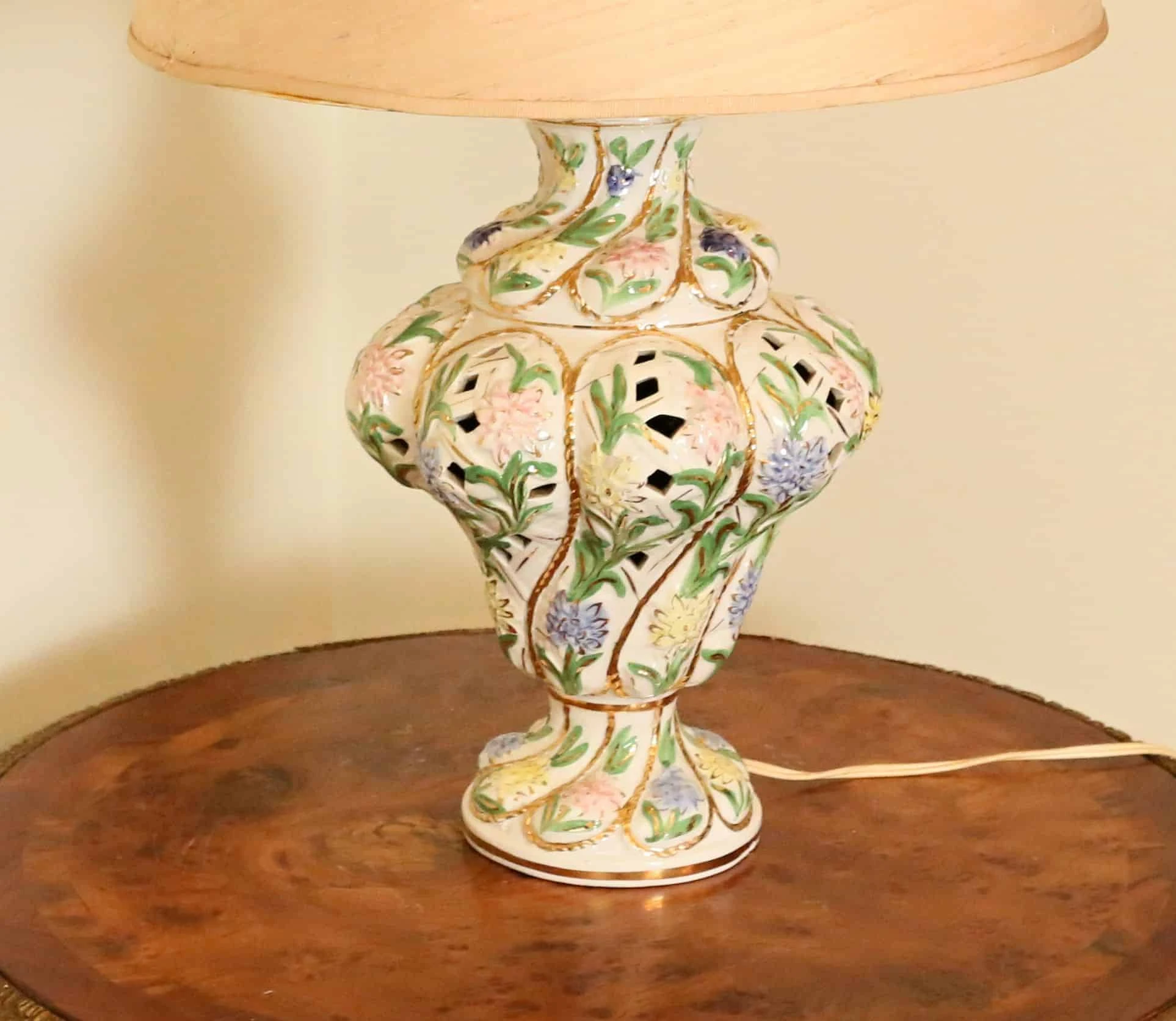 Italská porcelánová lampička V 68 cm