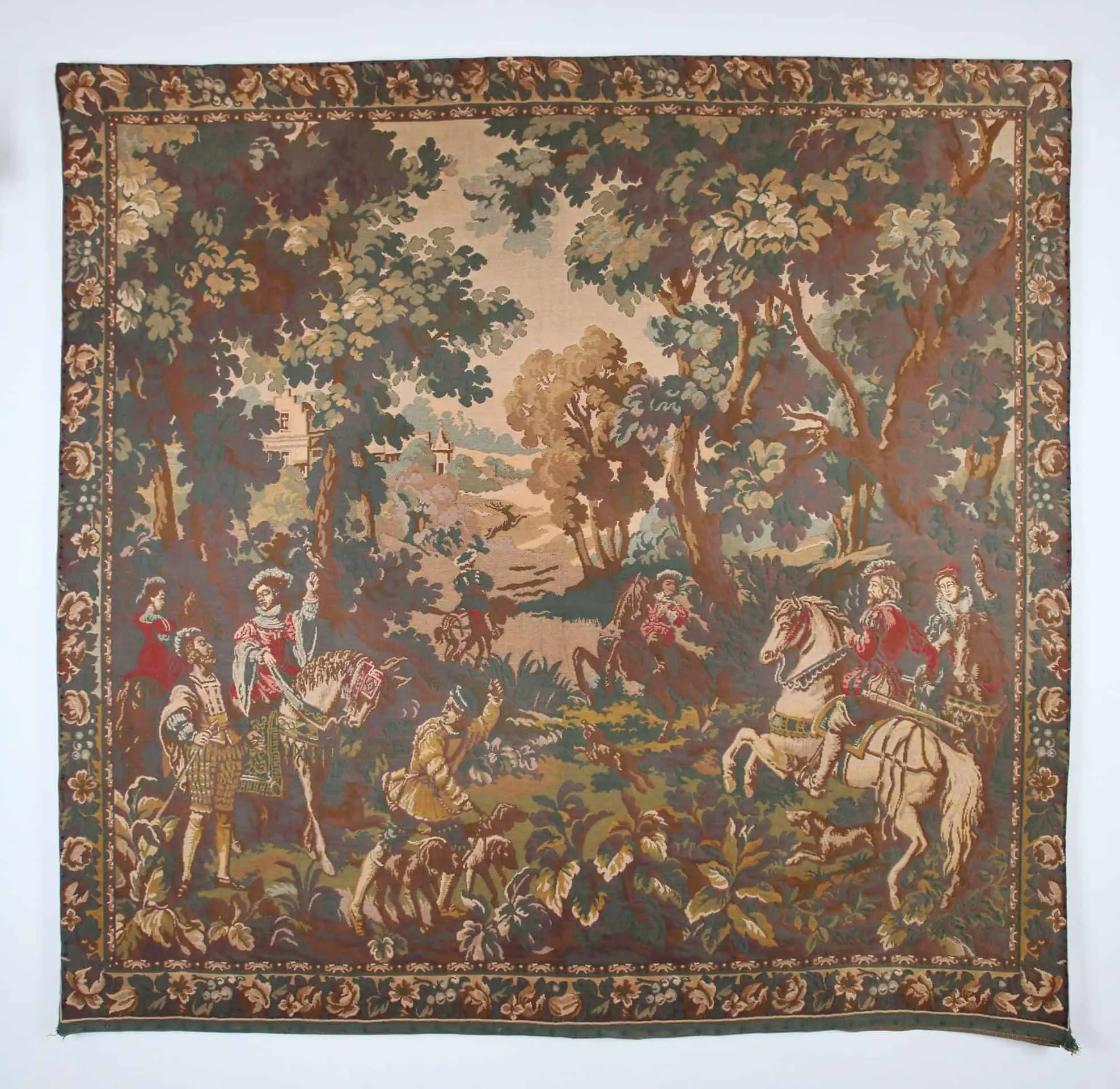 Lovecká tapiserie / gobelín Lov sokolníků 202 X 208 cm
