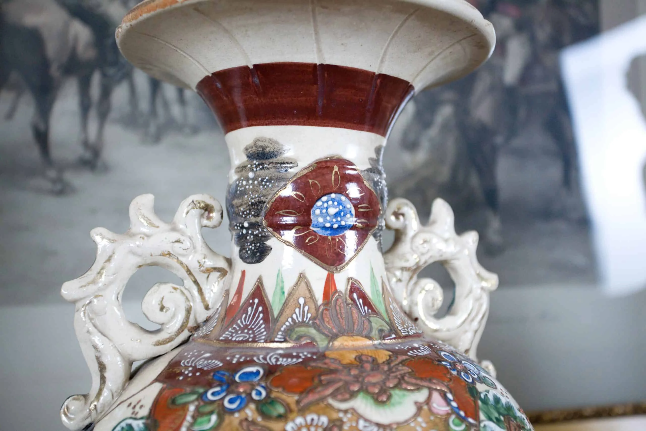 Japonská váza Satsuma z období Meidži