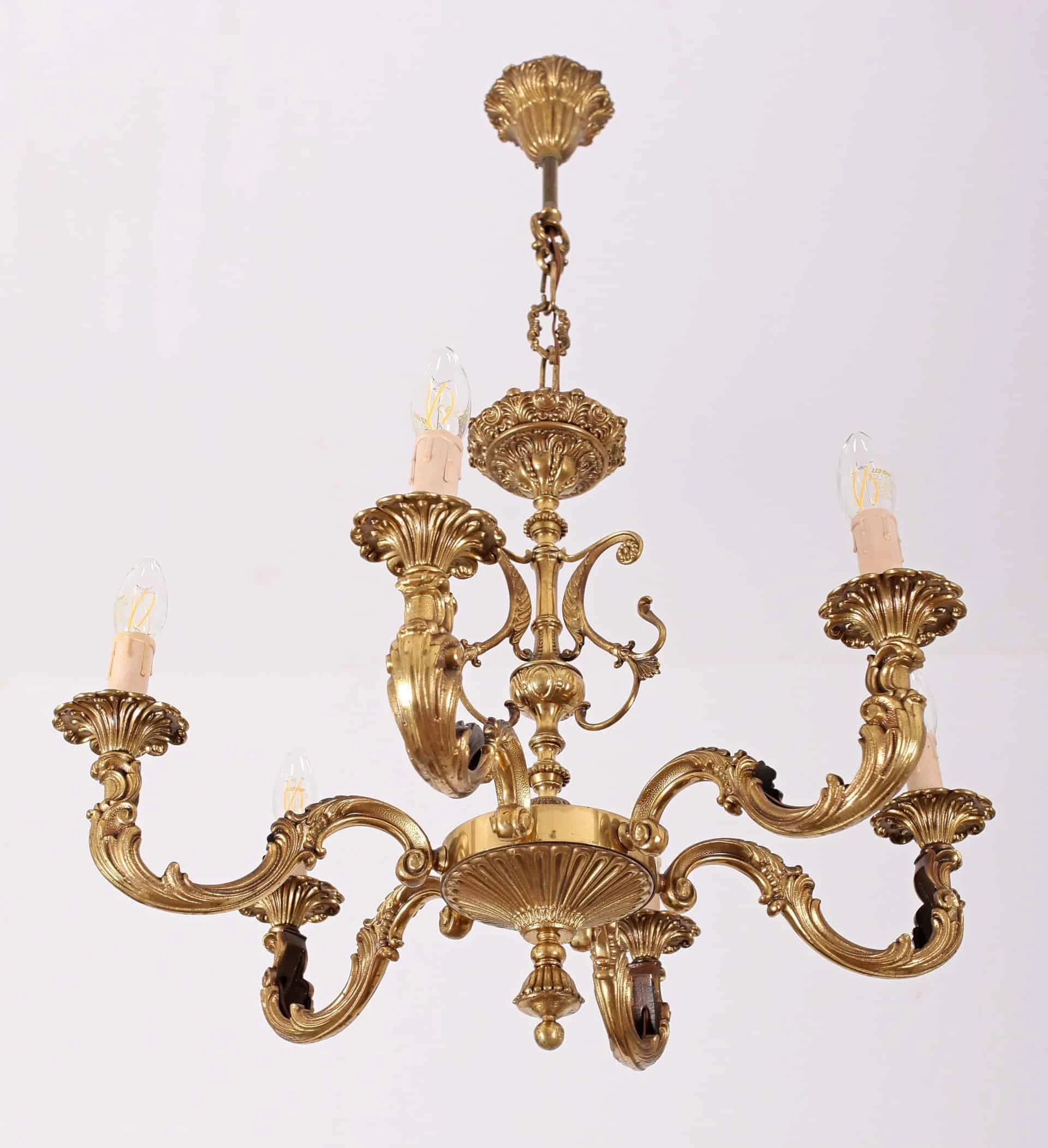 Starožitný lustr z leštěné mosazi – Reservé