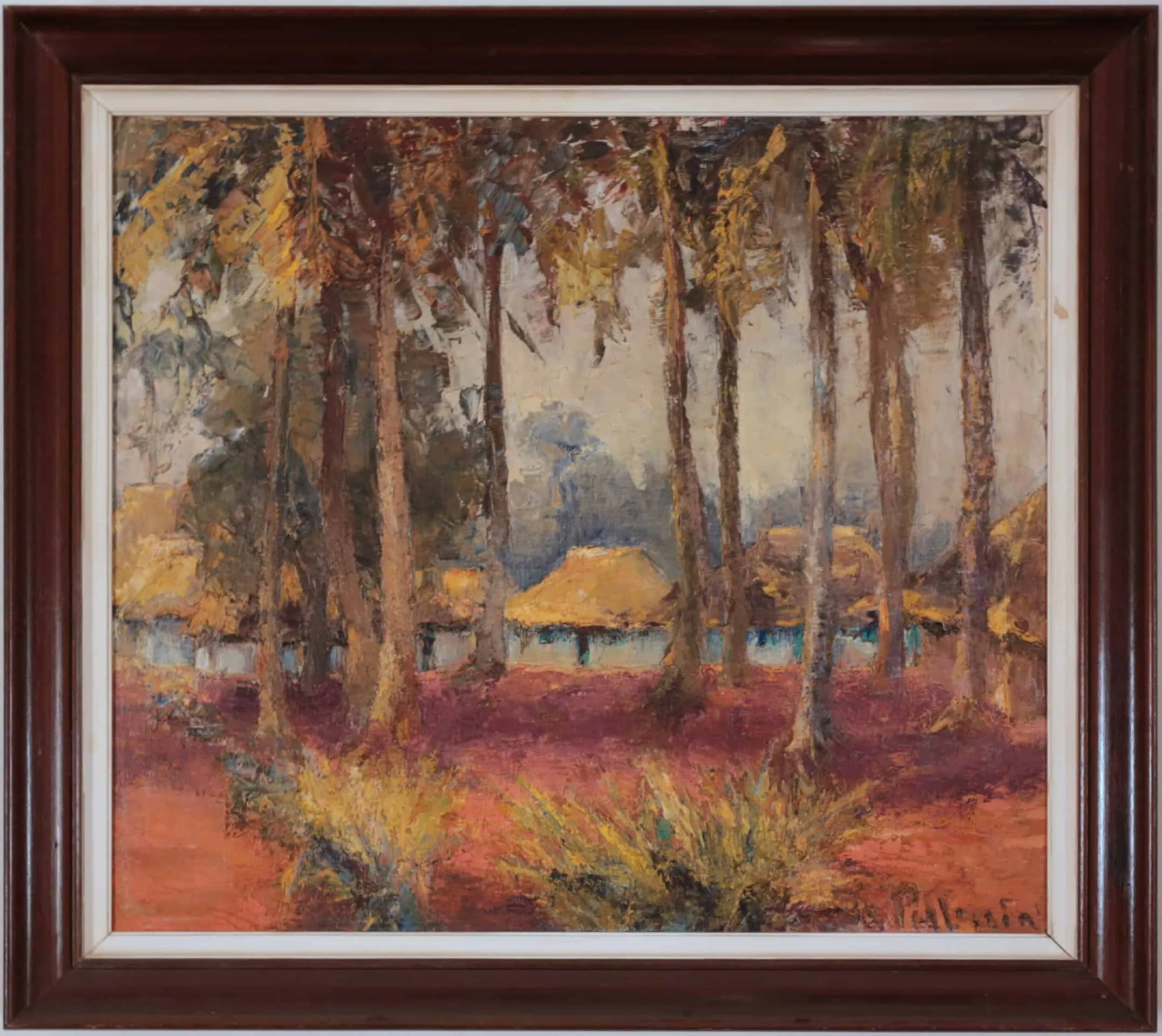 Starožitný obraz „Africká vesnice”