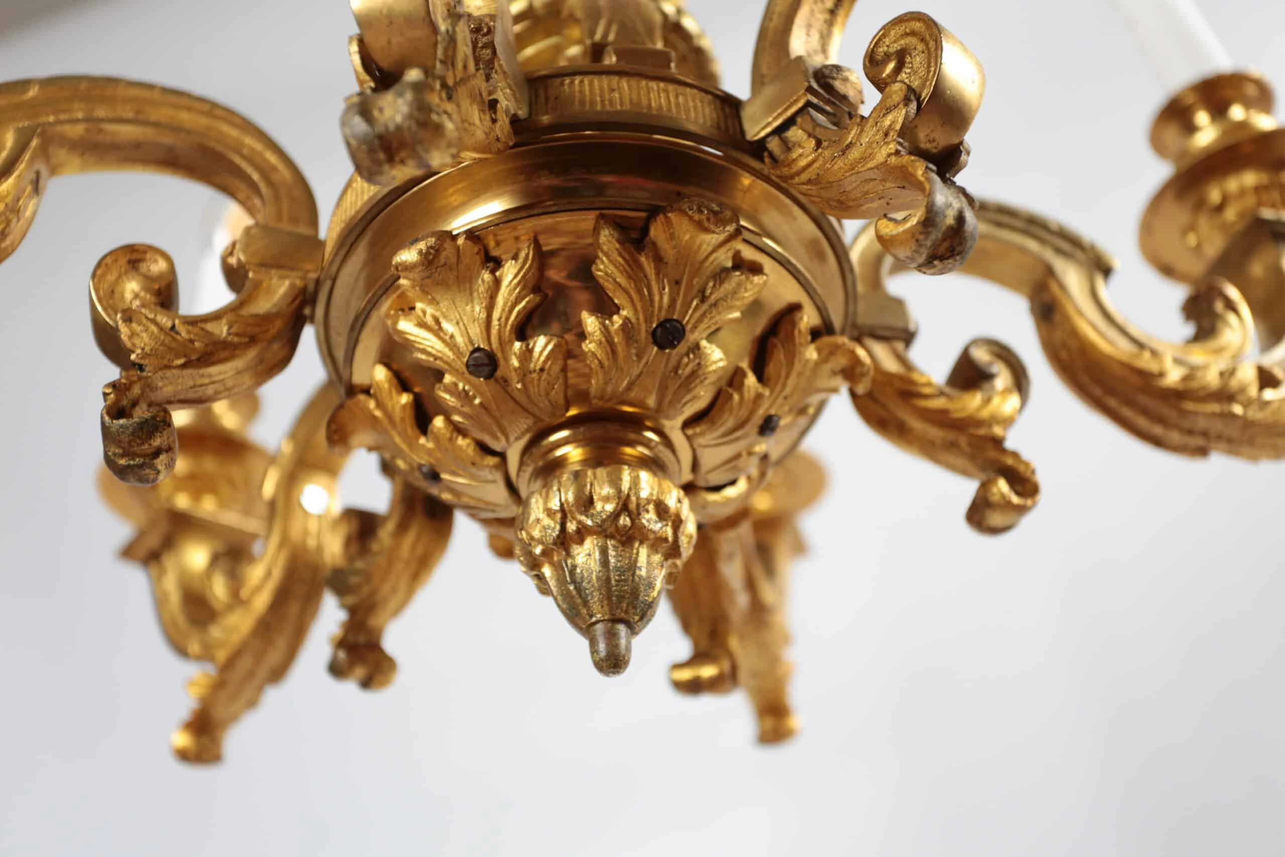 Starožitný lustr zlacený bronz Mazarin