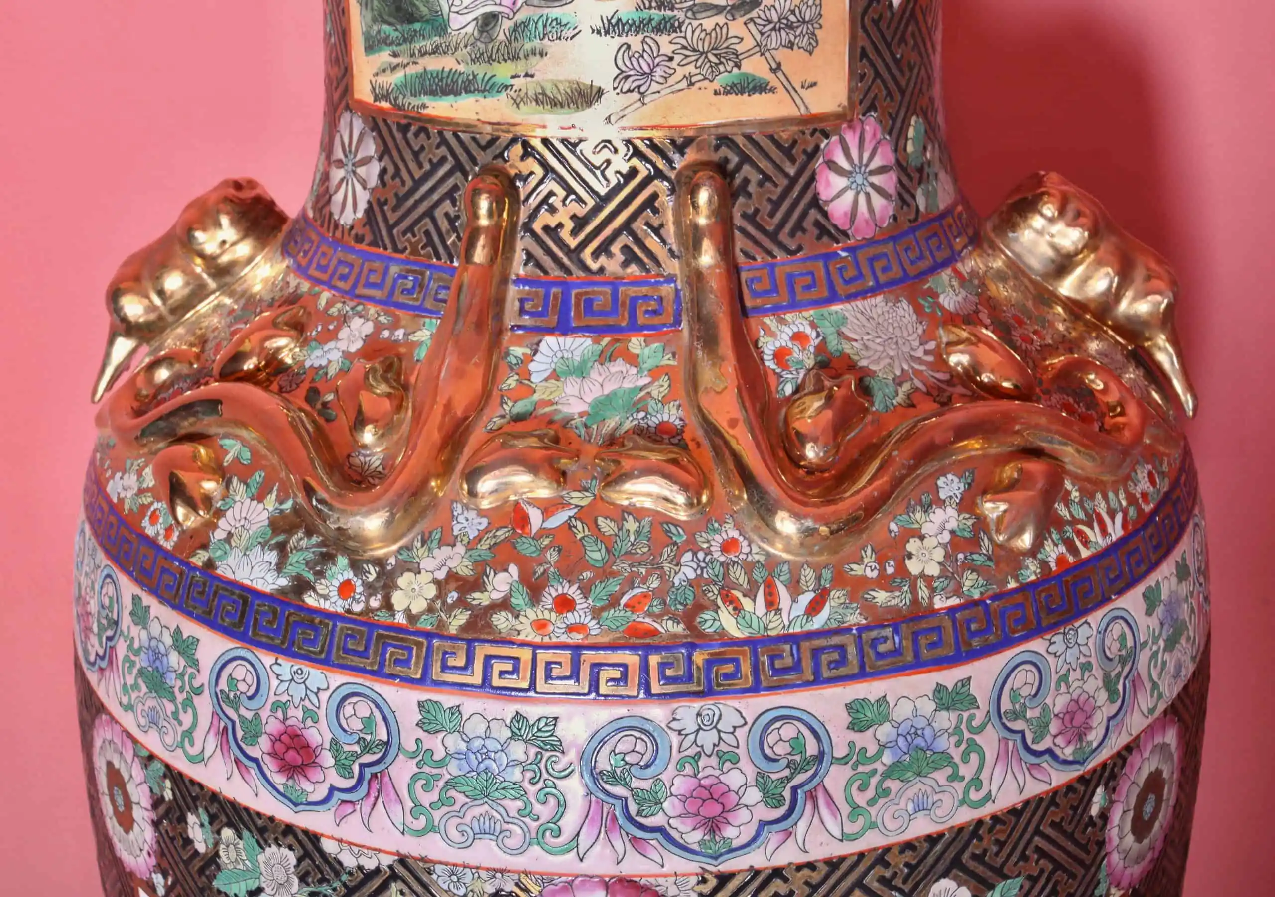 Velká čínská váza Kanton V 124 cm. Značená