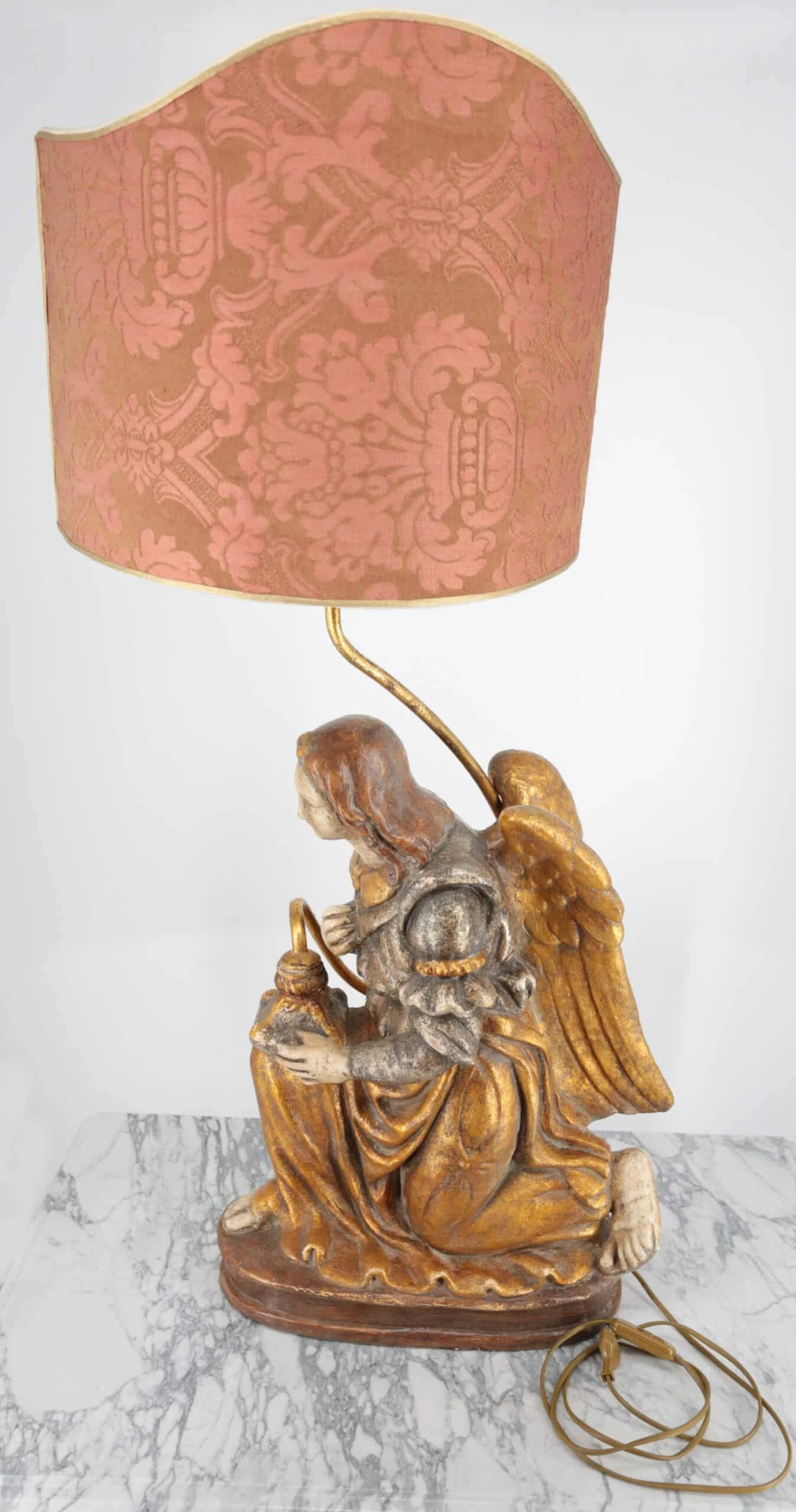 Velká starožitná lampa Anděl
