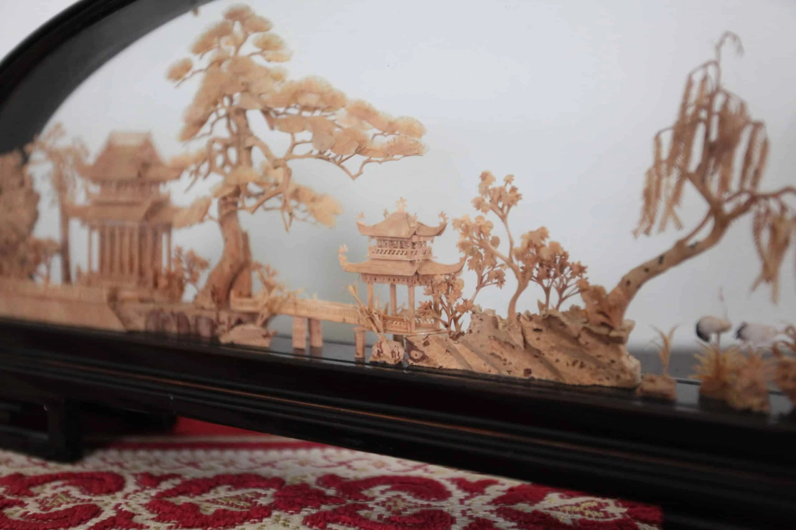 Model čínské zahrady se stavbami