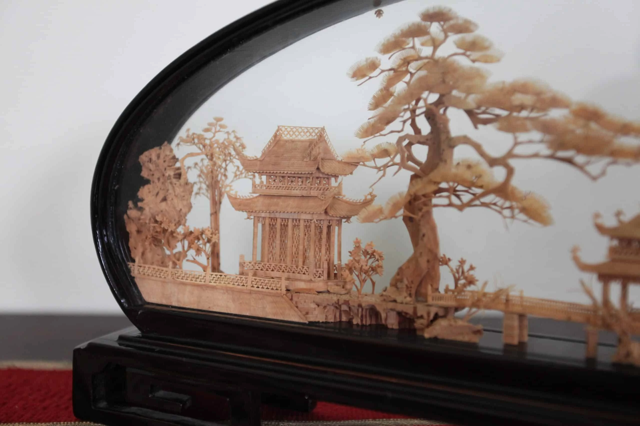 Model čínské zahrady se stavbami