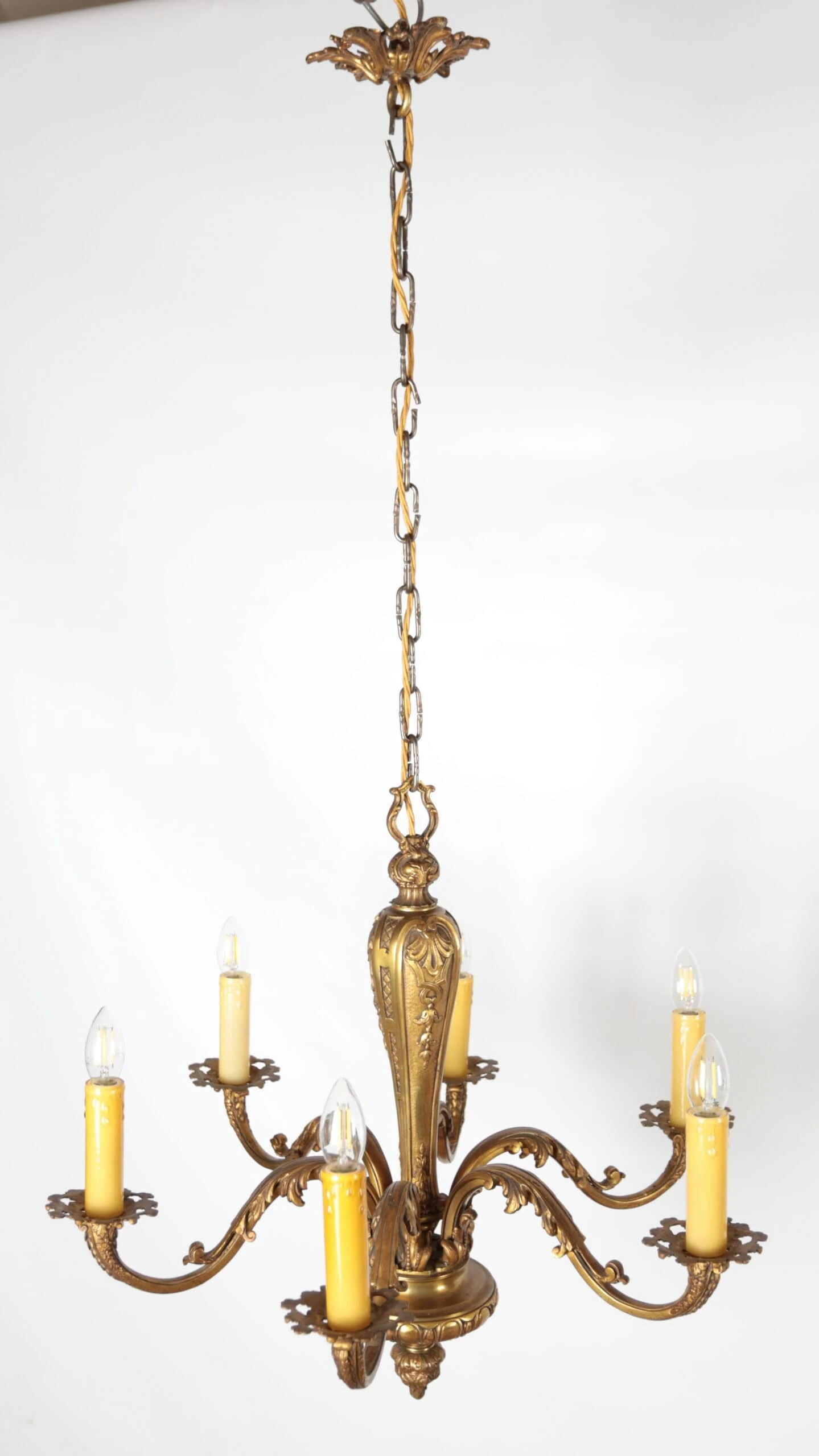 Párové starožitné lustry Mazarin Bronzové